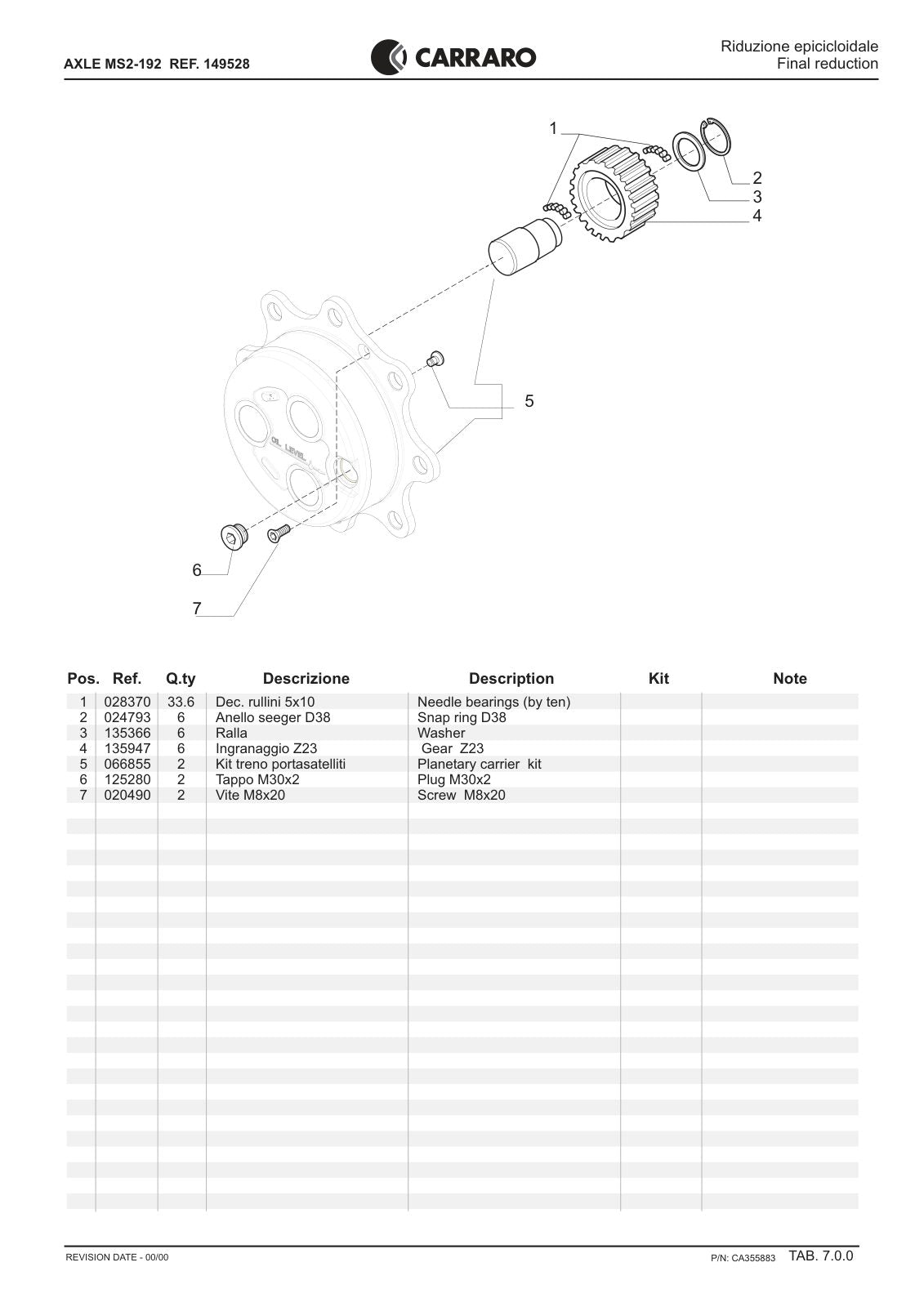 Carraro Axle Parts Catalog (Ref. 149528) – sample page 3