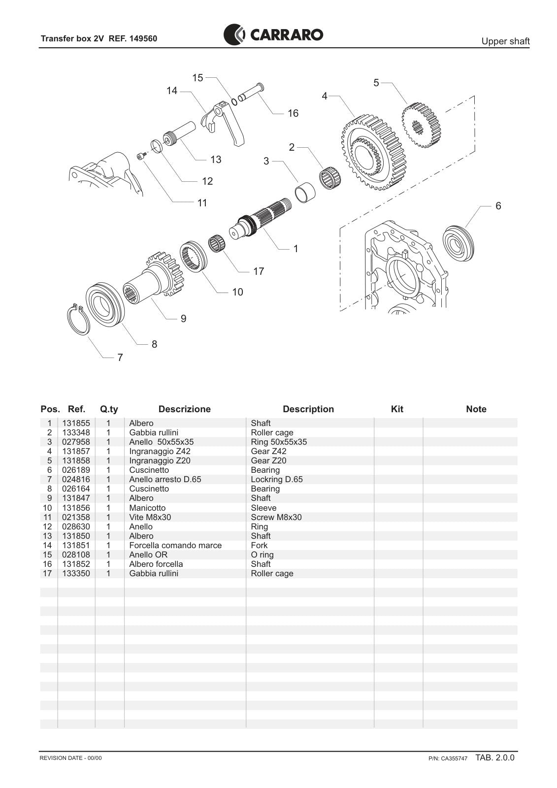 Carraro 2V Transfer Box Parts Catalog (Ref. 149560) – sample page 2
