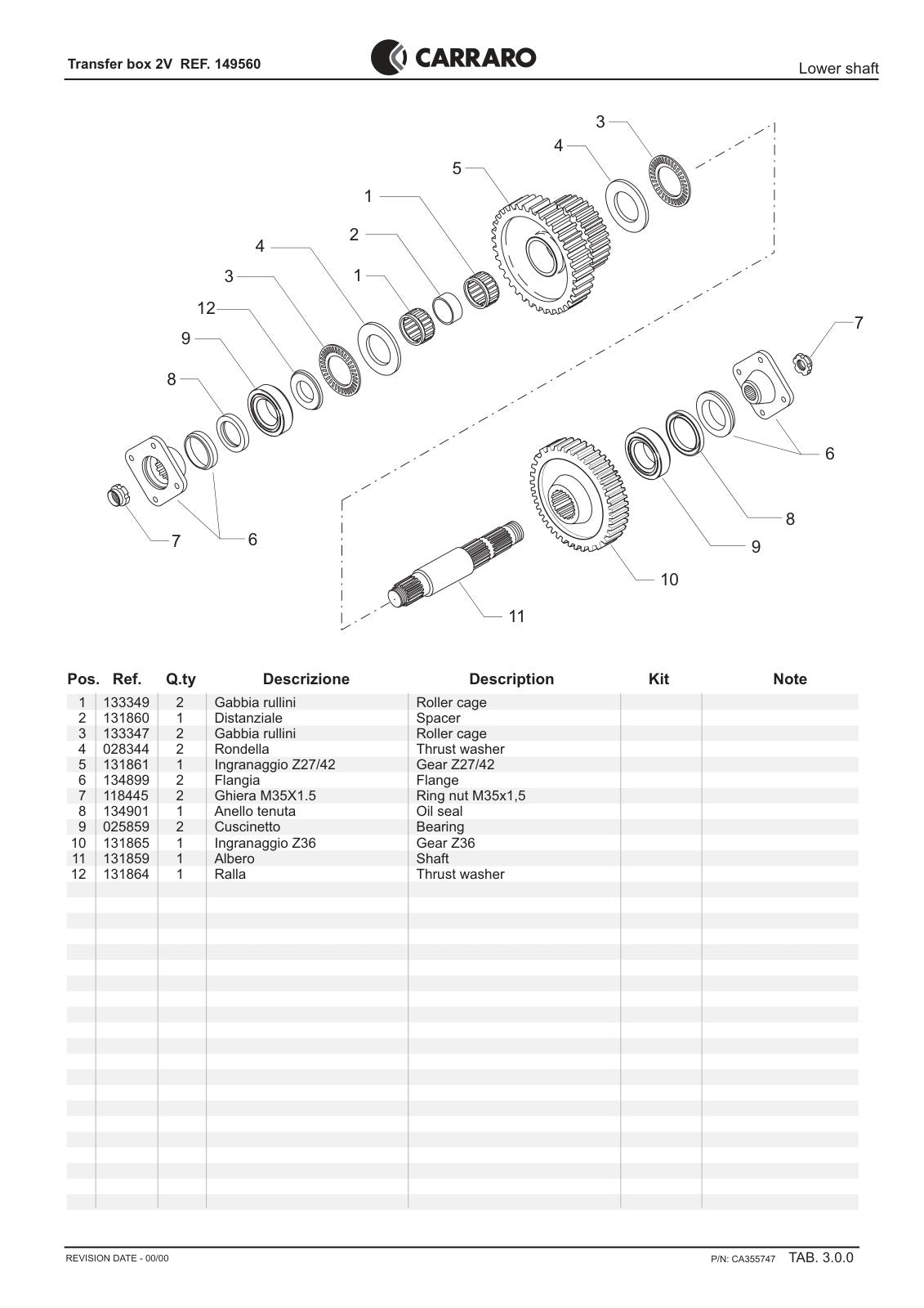 Carraro 2V Transfer Box Parts Catalog (Ref. 149560) – sample page 3