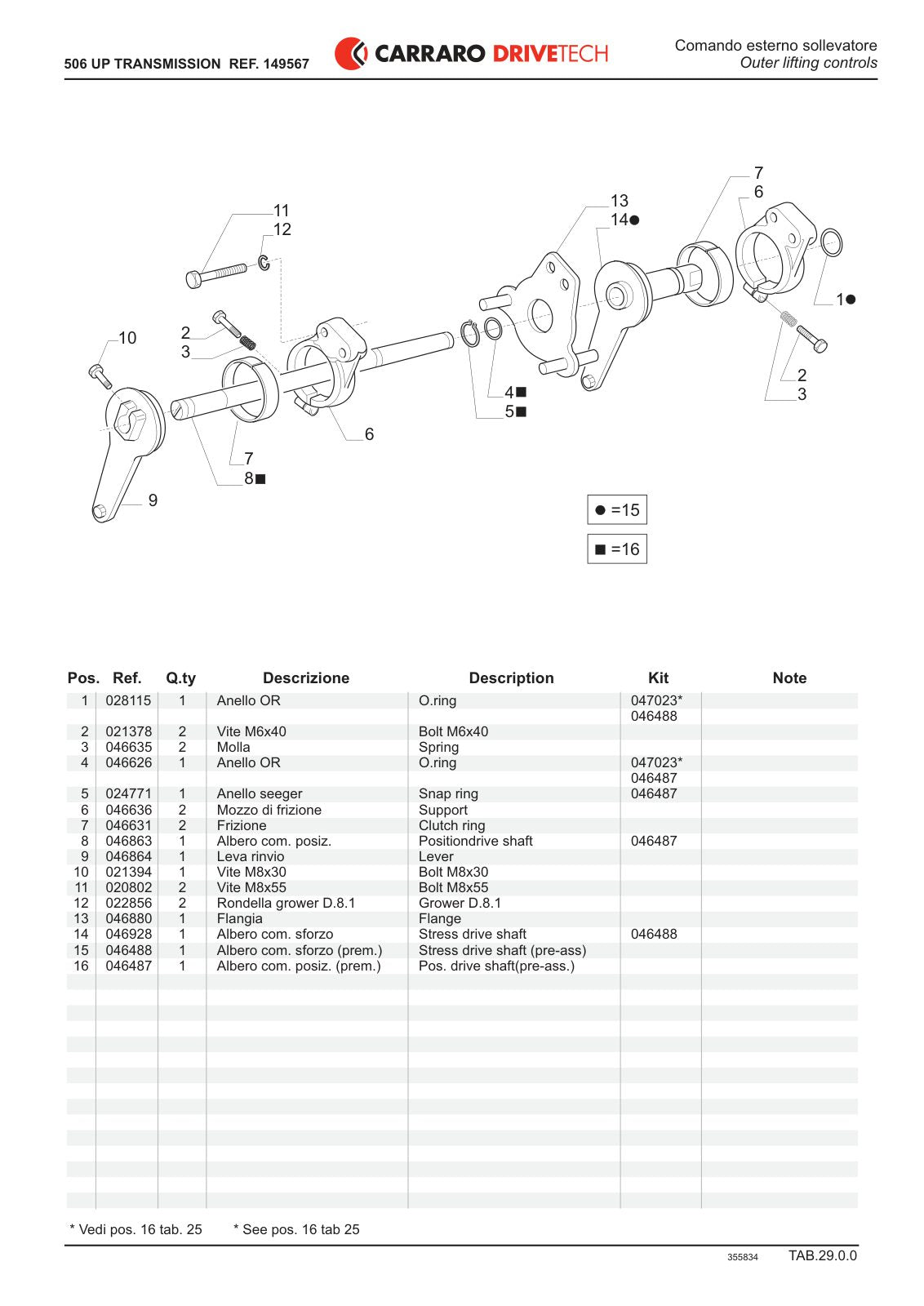 Carraro 506 UP Transmission Parts Catalog (Ref. 149567) – sample page 3
