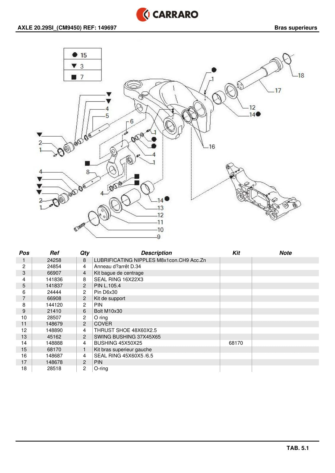 Carraro 20.29SI Axle Parts Catalog (Ref. 149697) – sample page 2