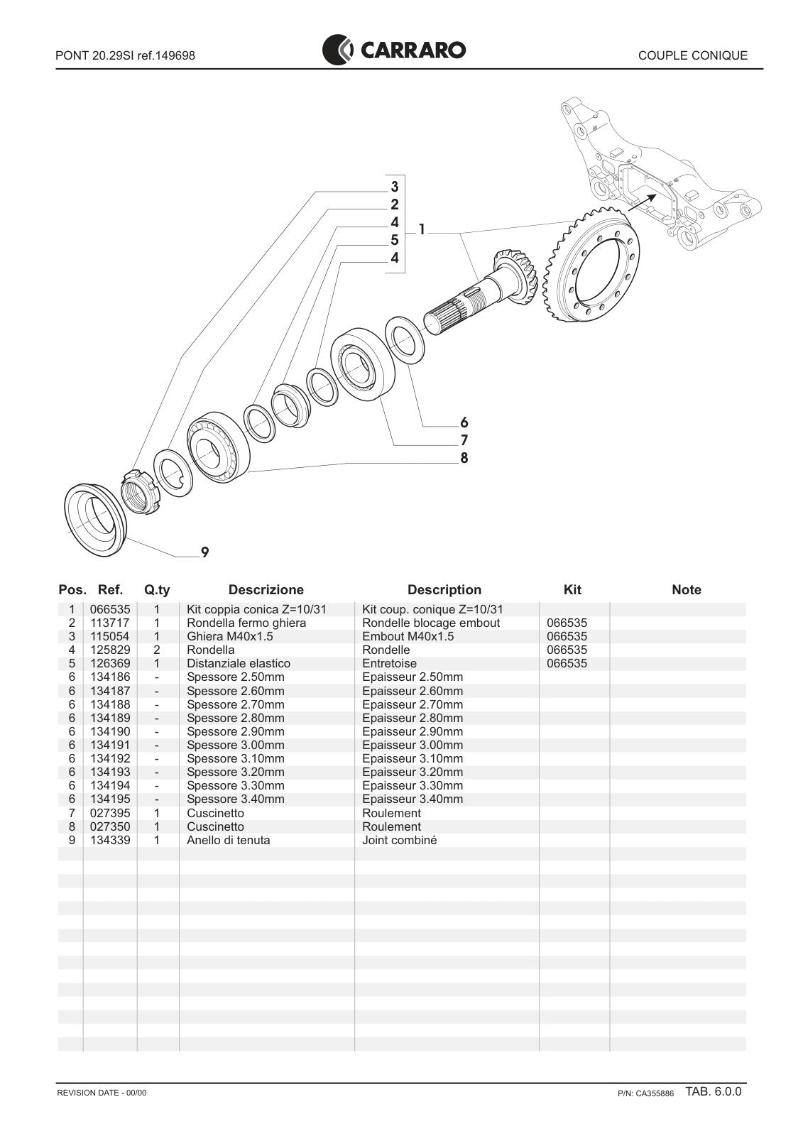 Carraro 20.29SI Axle Parts Catalog (Ref. 149698) – sample page 2