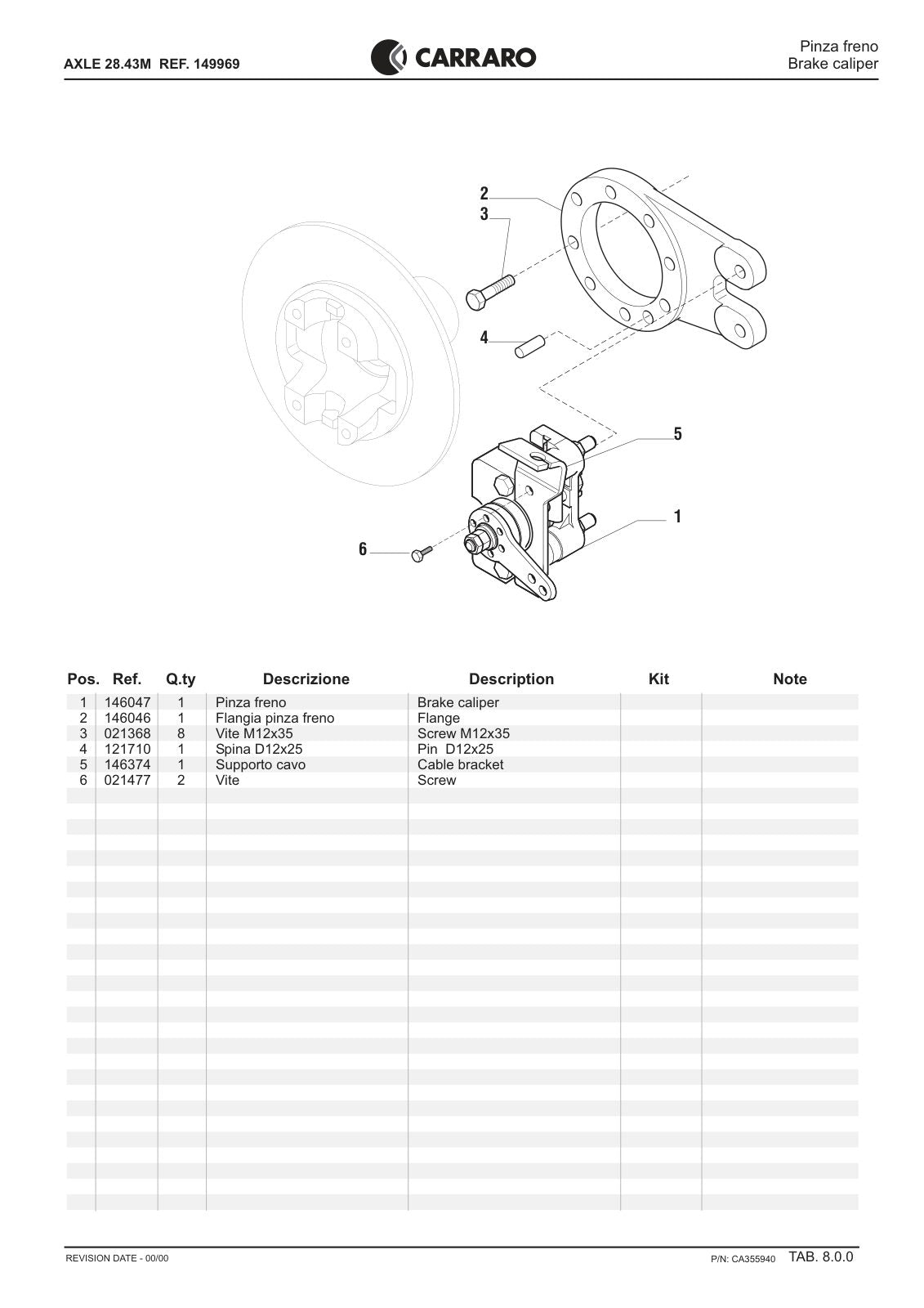 Carraro 28.43M Axle Parts Catalog (Ref. 149969) – sample page 3