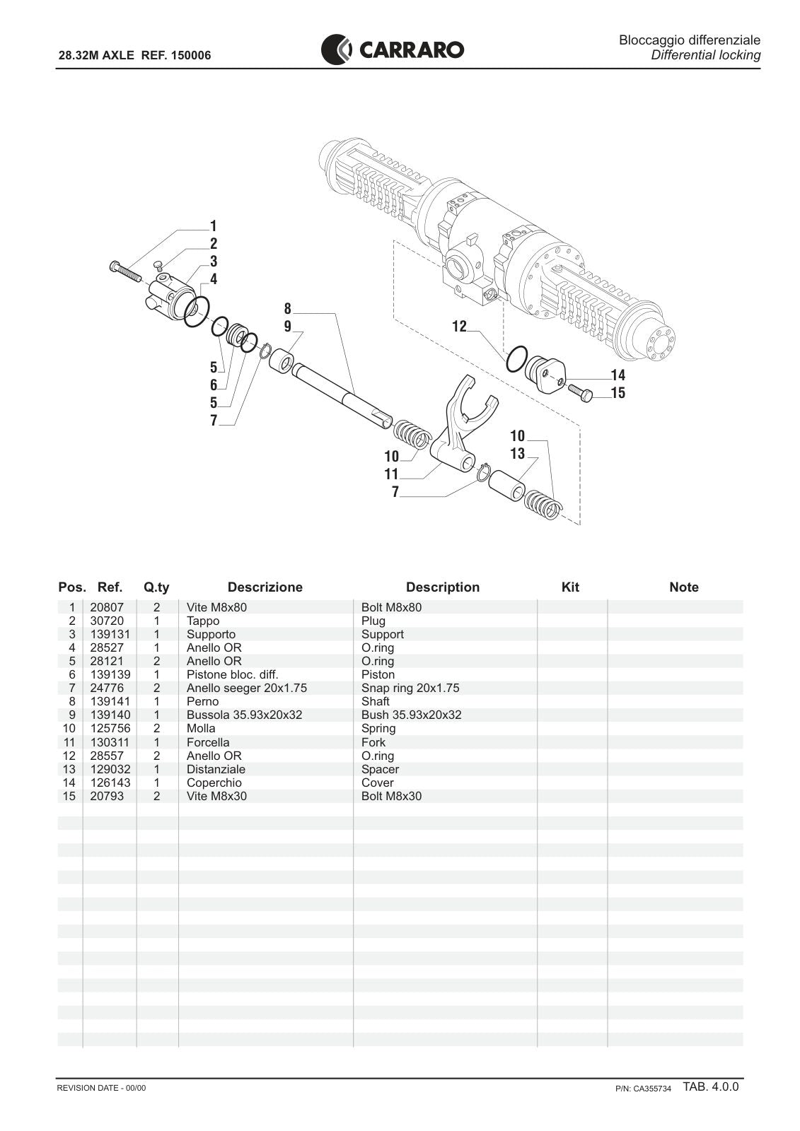 Carraro 28.32M Axle Parts Catalog (Ref. 150006) – sample page 2