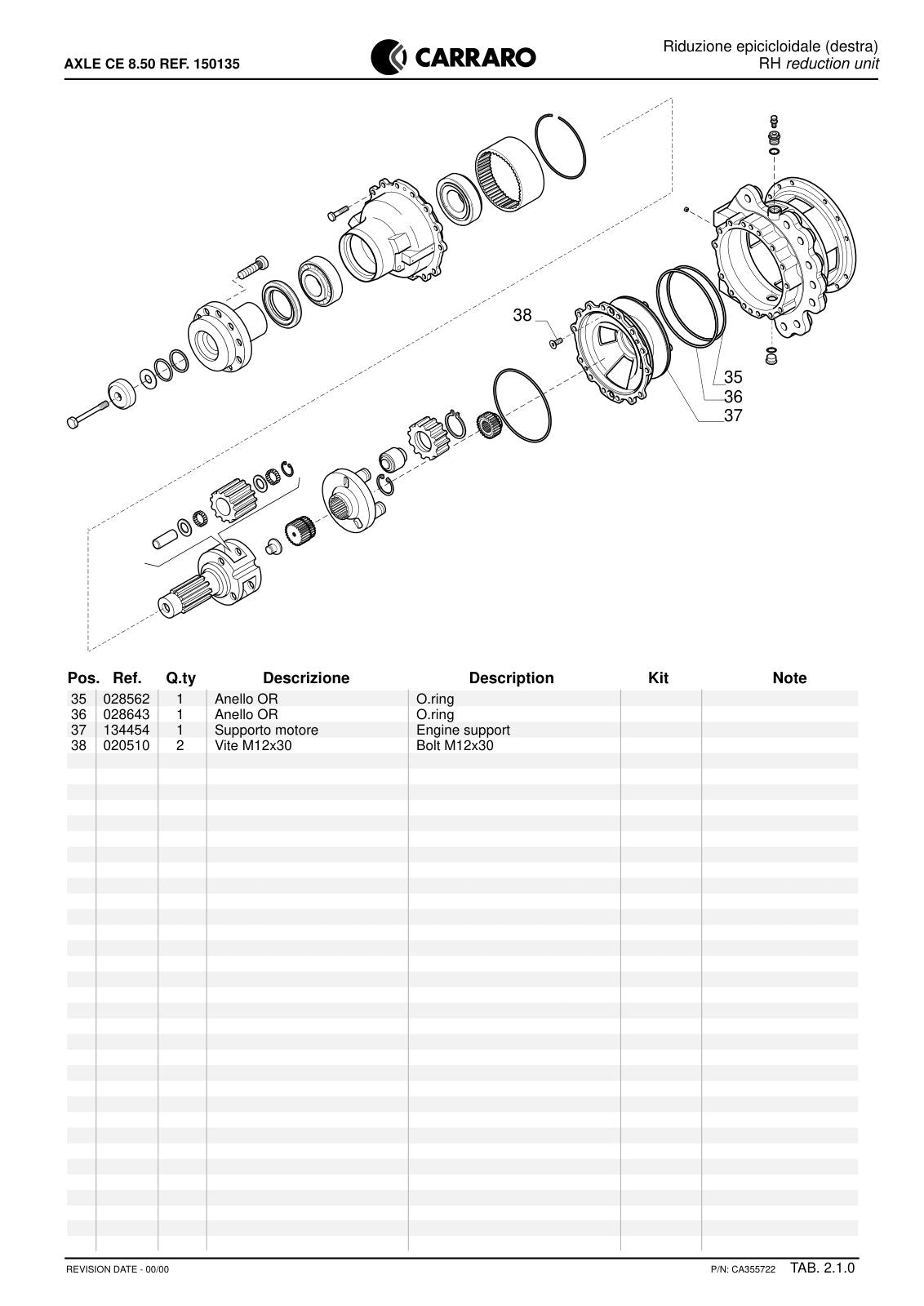 Carraro CE 8.50 Axle Parts Catalog (Ref. 150135) – sample page 2