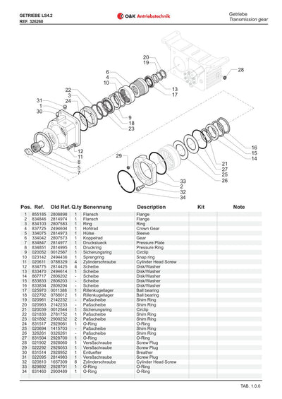 Carraro LS4.2 Transmission Parts Catalog (Ref. 326260) – sample page 1
