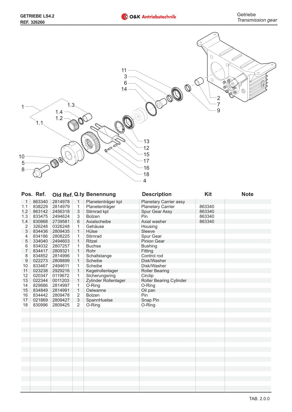 Carraro LS4.2 Transmission Parts Catalog (Ref. 326260) – sample page 2
