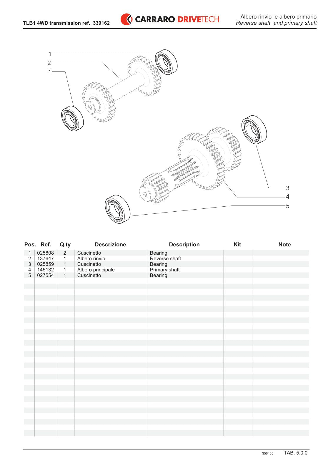Carraro TLB1 Transmission Parts Catalog (Ref. 339162) – sample page 2