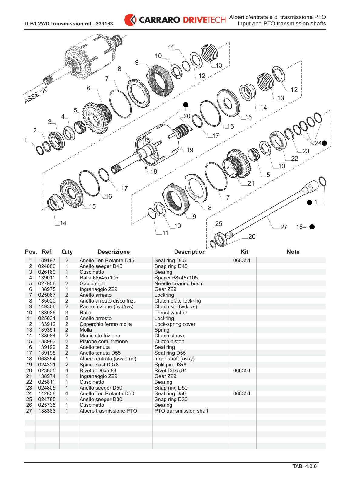 Carraro TLB1 Transmission Parts Catalog (Ref. 339163) – sample page 2