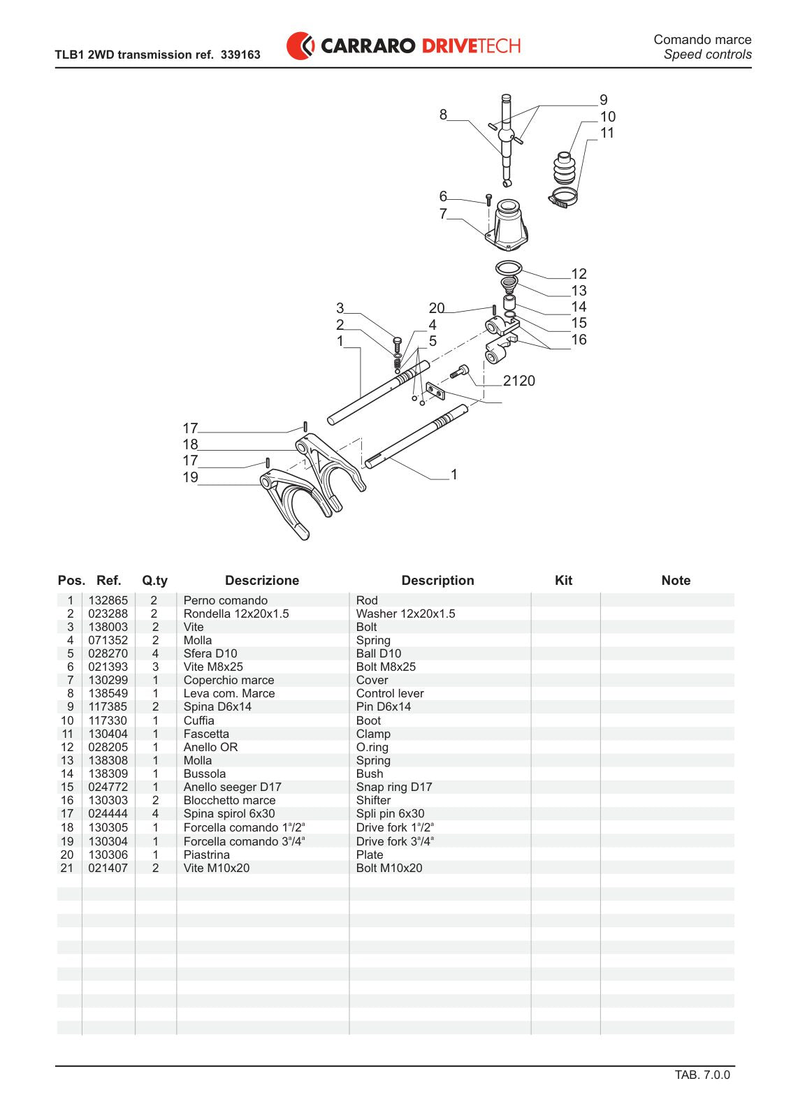 Carraro TLB1 Transmission Parts Catalog (Ref. 339163) – sample page 3