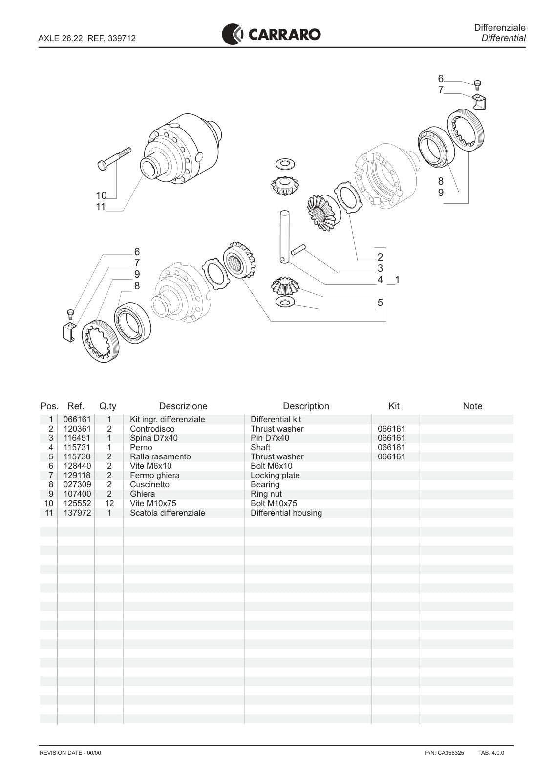 Carraro 26.22 Axle Parts Catalog (Ref. 339712) – sample page 2