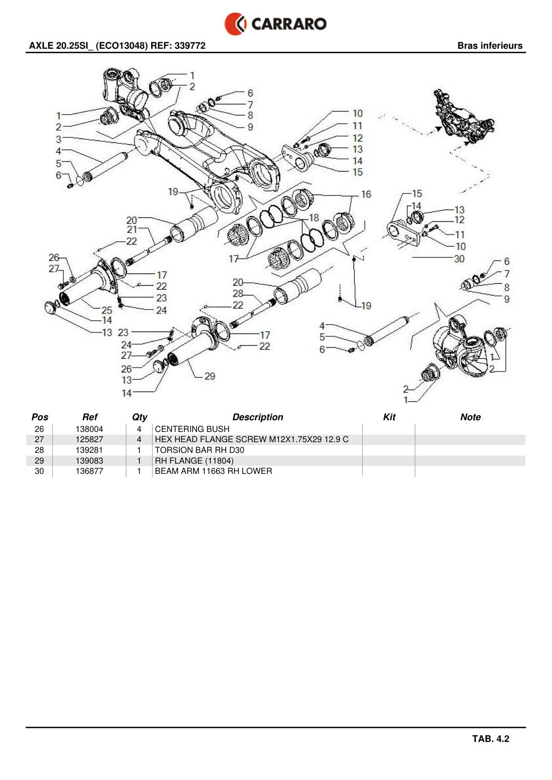 Carraro 20.25SI Axle Parts Catalog (Ref. 339772) – sample page 2