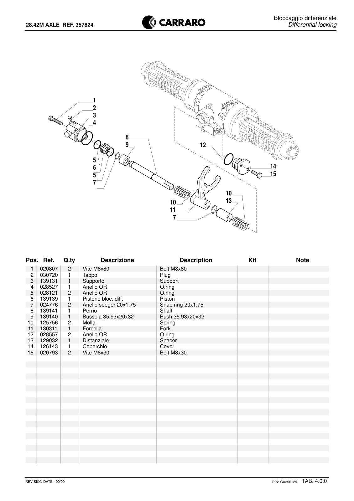 Carraro 28.42M Axle Parts Catalog (Ref. 357824) – sample page 2