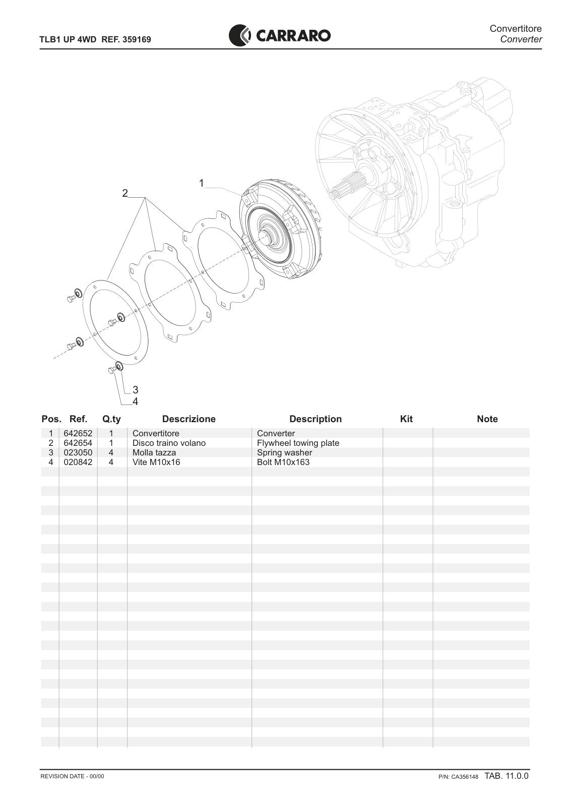 Carraro TLB1 Transmission Parts Catalog (Ref. 359169) – sample page 3