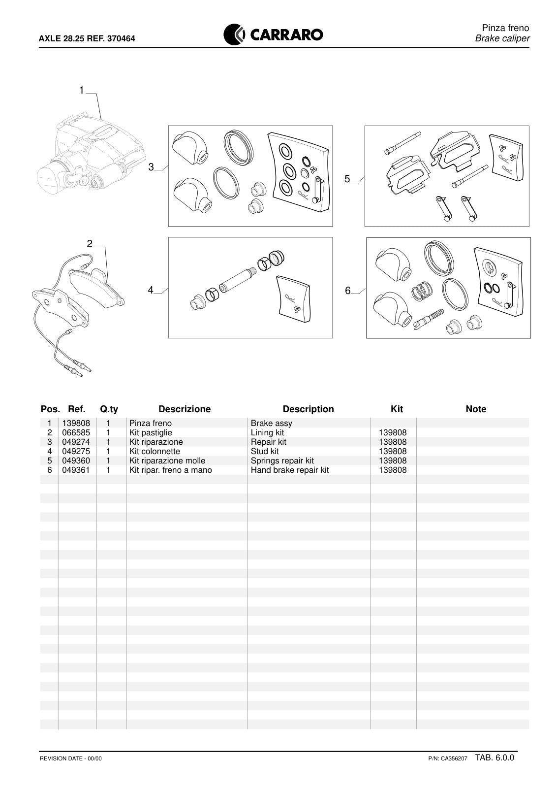 Carraro 28.25 Axle Parts Catalog (Ref. 370464) – sample page 3