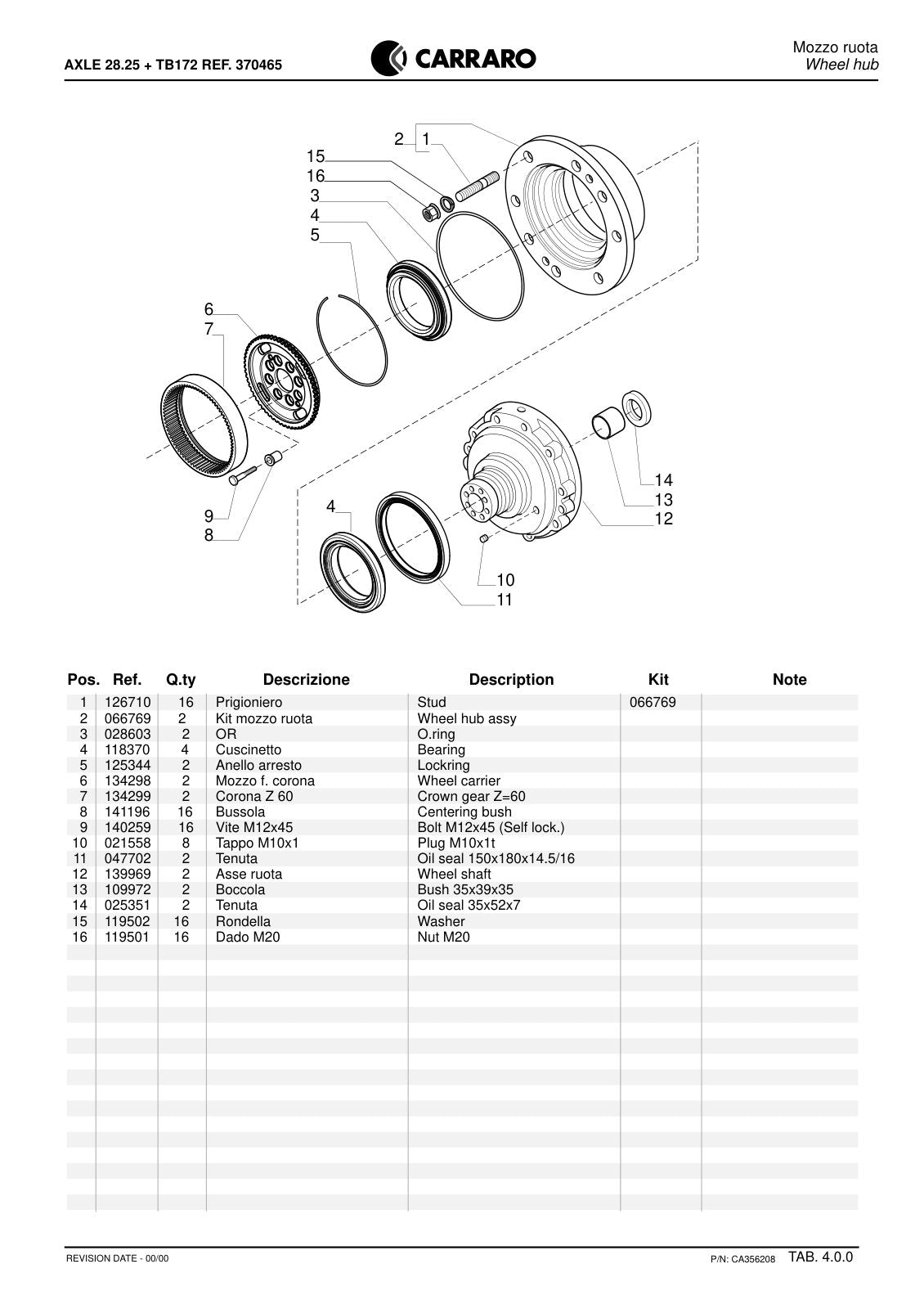 Carraro 28.25 + TB172 Axle with Transfer Box Parts Catalog (Ref. 370465) – sample page 2