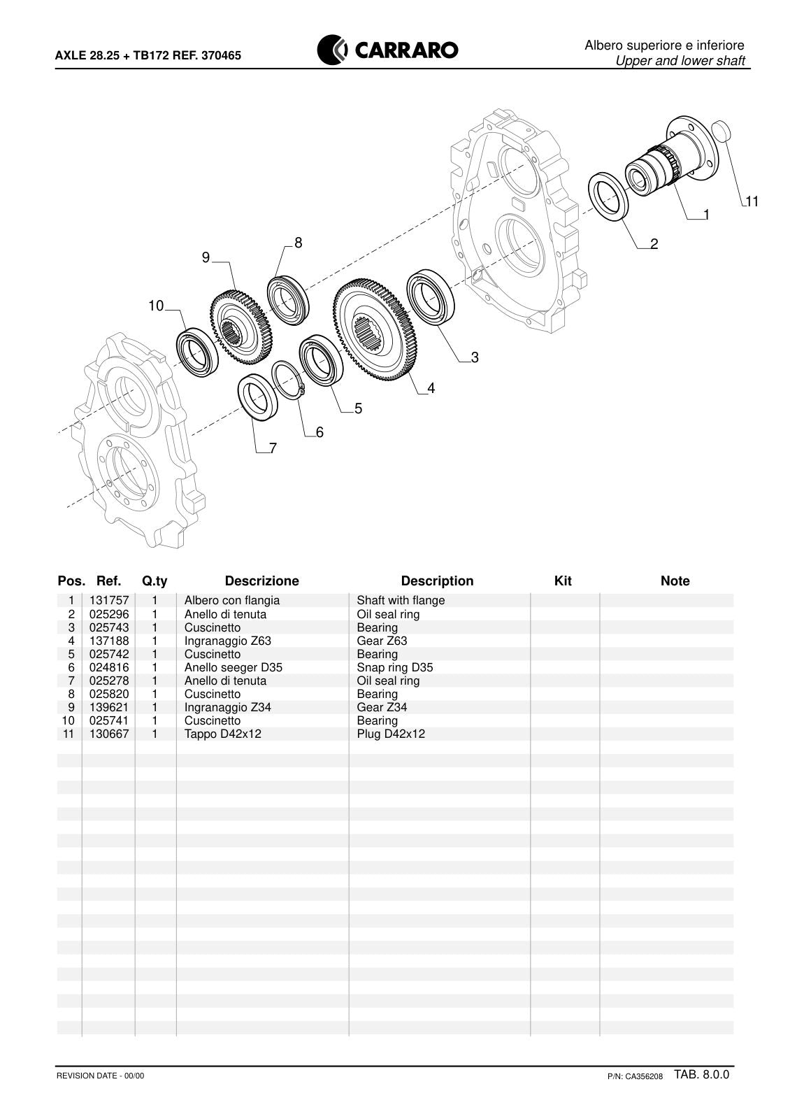 Carraro 28.25 + TB172 Axle with Transfer Box Parts Catalog (Ref. 370465) – sample page 3