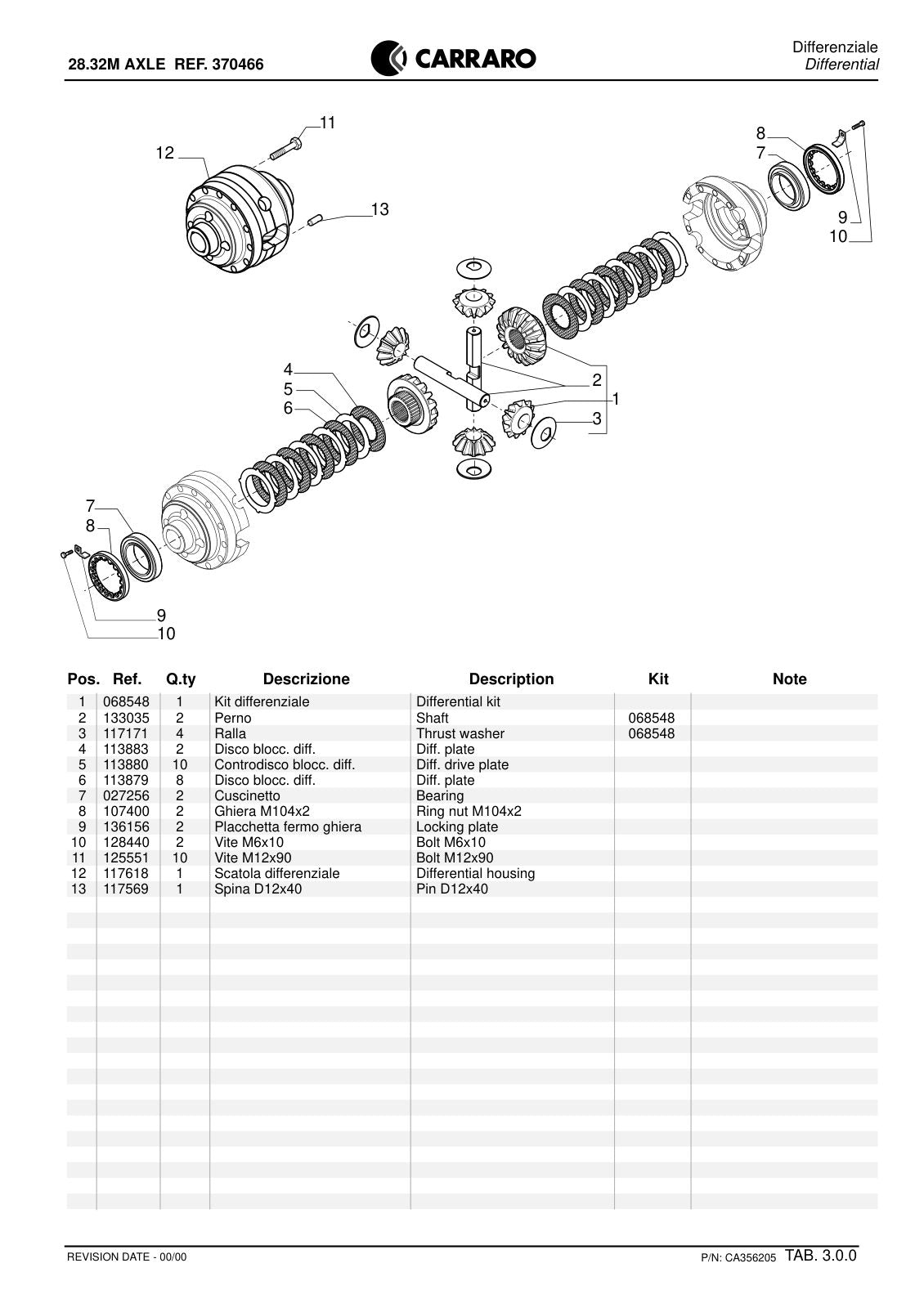 Carraro 28.32M Axle Parts Catalog (Ref. 370466) – sample page 2