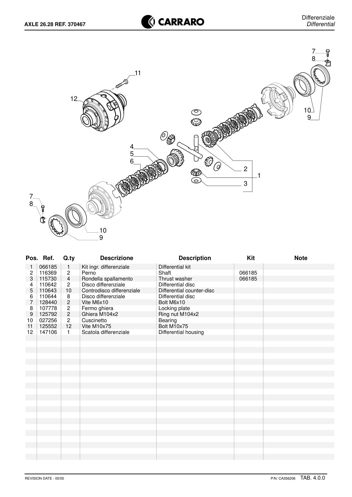 Carraro 26.28 Axle Parts Catalog (Ref. 370467) – sample page 2