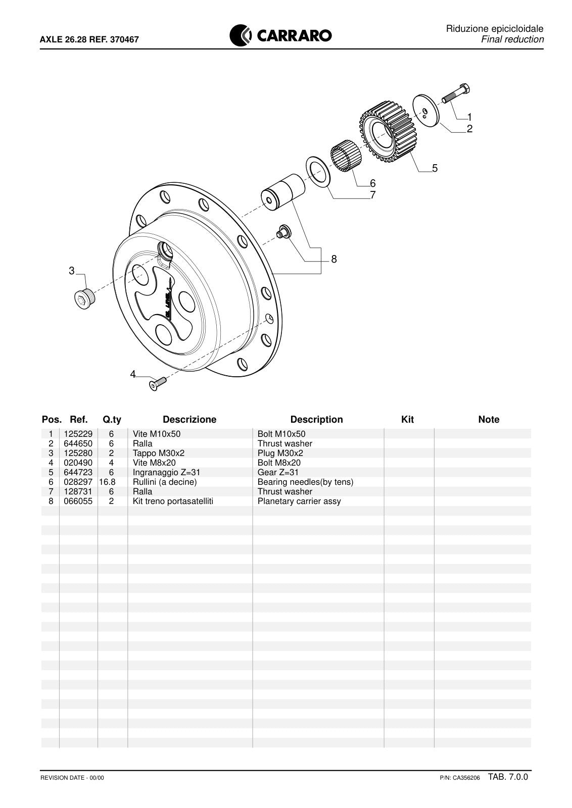 Carraro 26.28 Axle Parts Catalog (Ref. 370467) – sample page 3