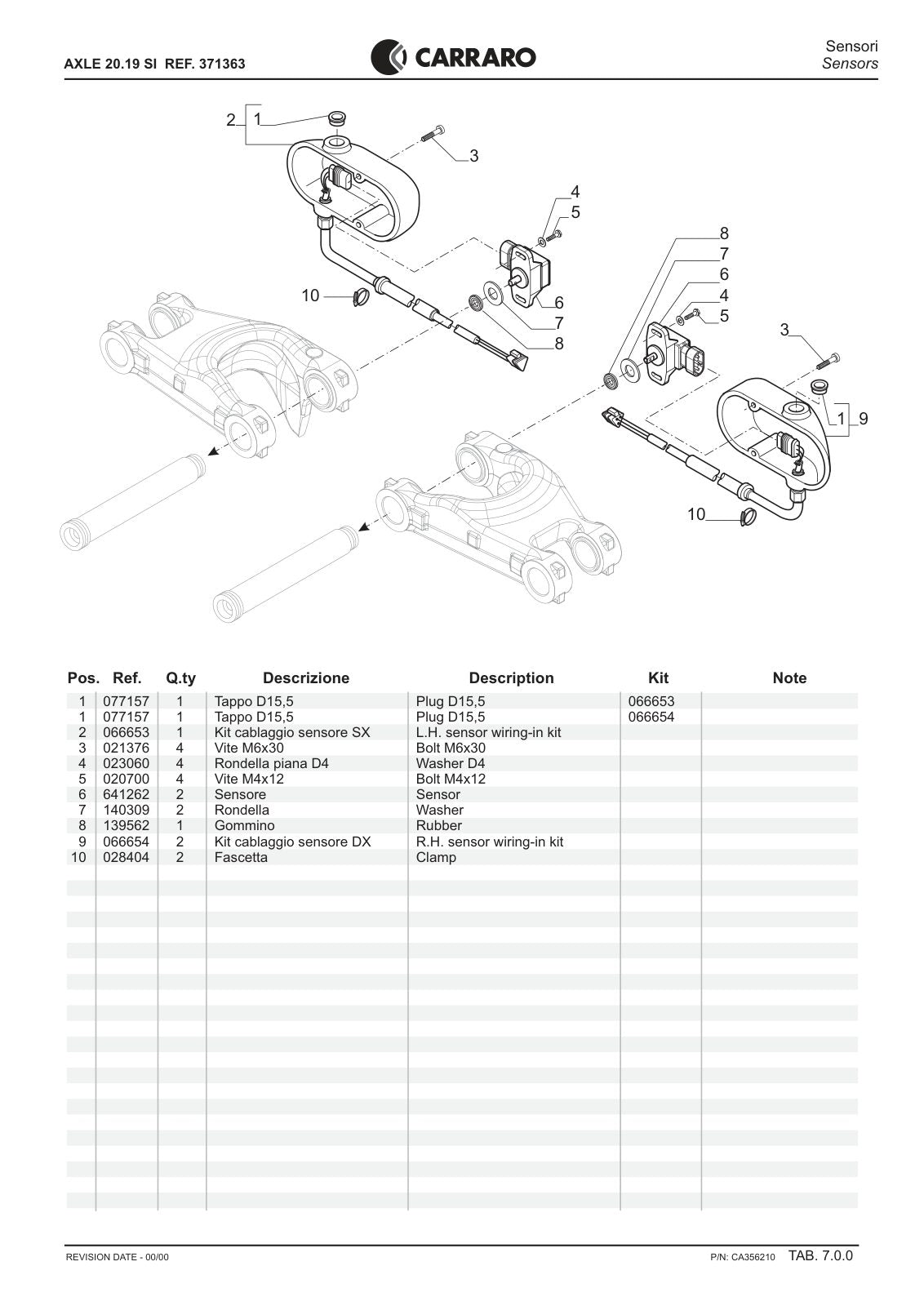 Carraro 20.19 Axle Parts Catalog (Ref. 371363) – sample page 2