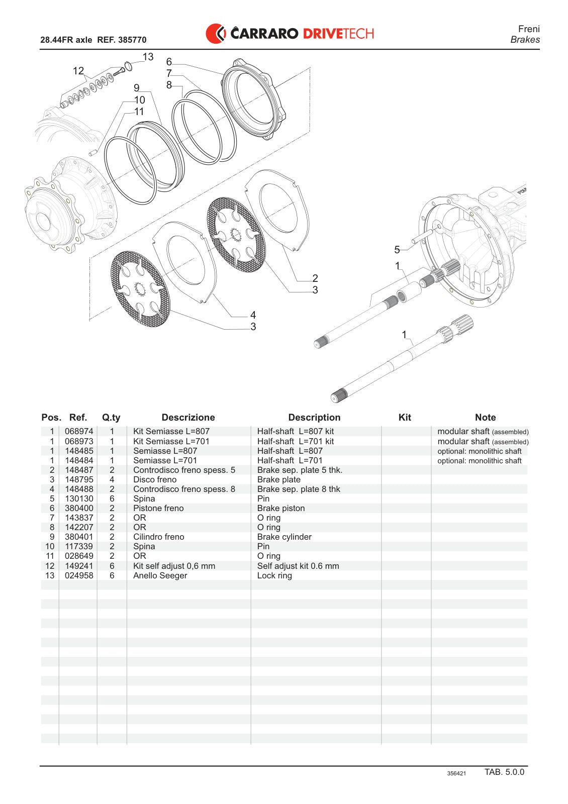 Carraro 28.44FR Axle Parts Catalog (Ref. 385770, 356421) – sample page 3