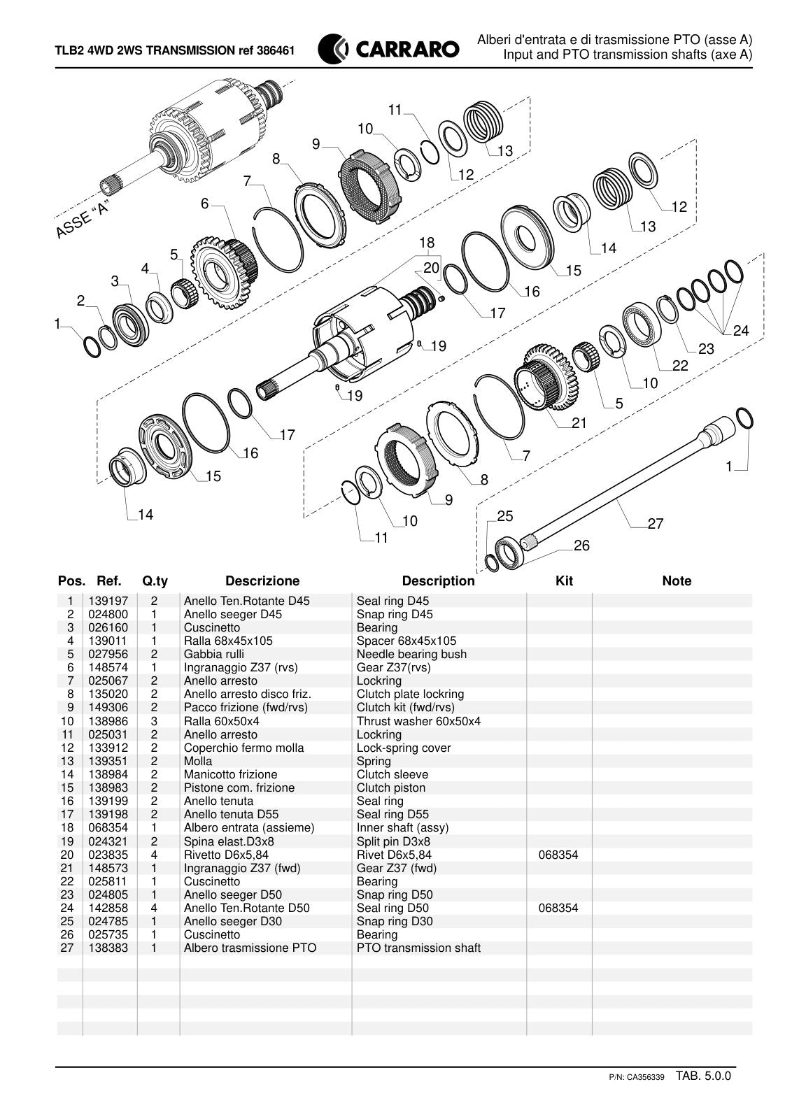 Carraro TLB2 Transmission Parts Catalog (Ref. 386461) – sample page 2