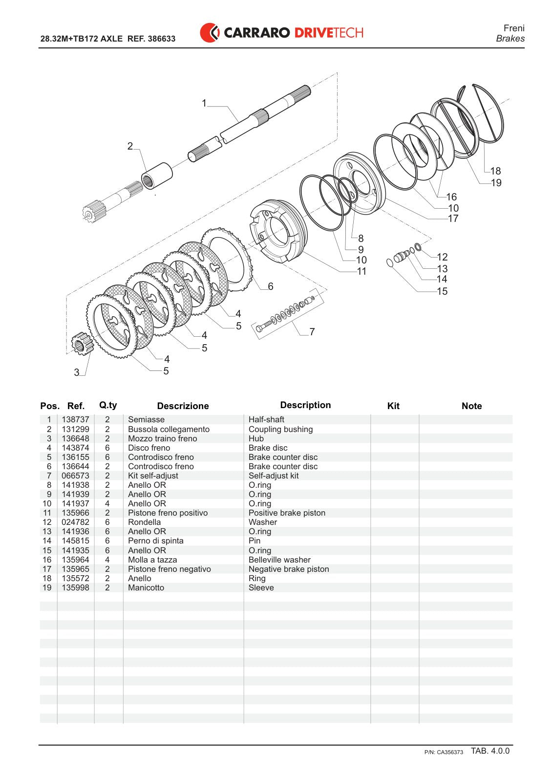 Carraro 28.32M Axle Parts Catalog (Ref. 386633) – sample page 2
