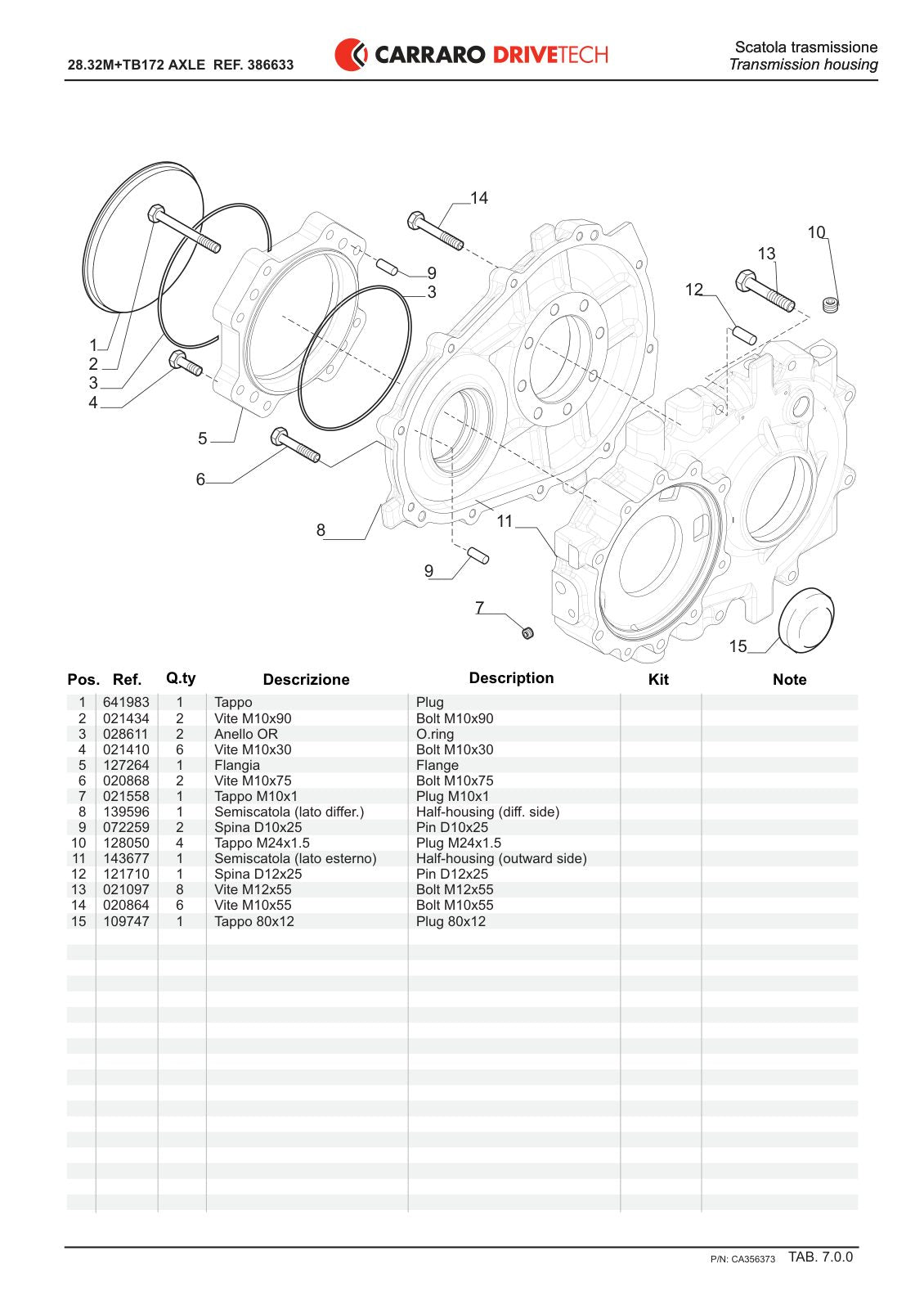 Carraro 28.32M Axle Parts Catalog (Ref. 386633) – sample page 3