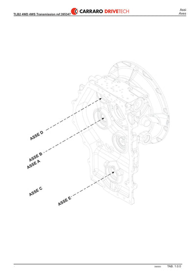 Carraro TLB2 Transmission Parts Catalog (Ref. 395347) – sample page 1