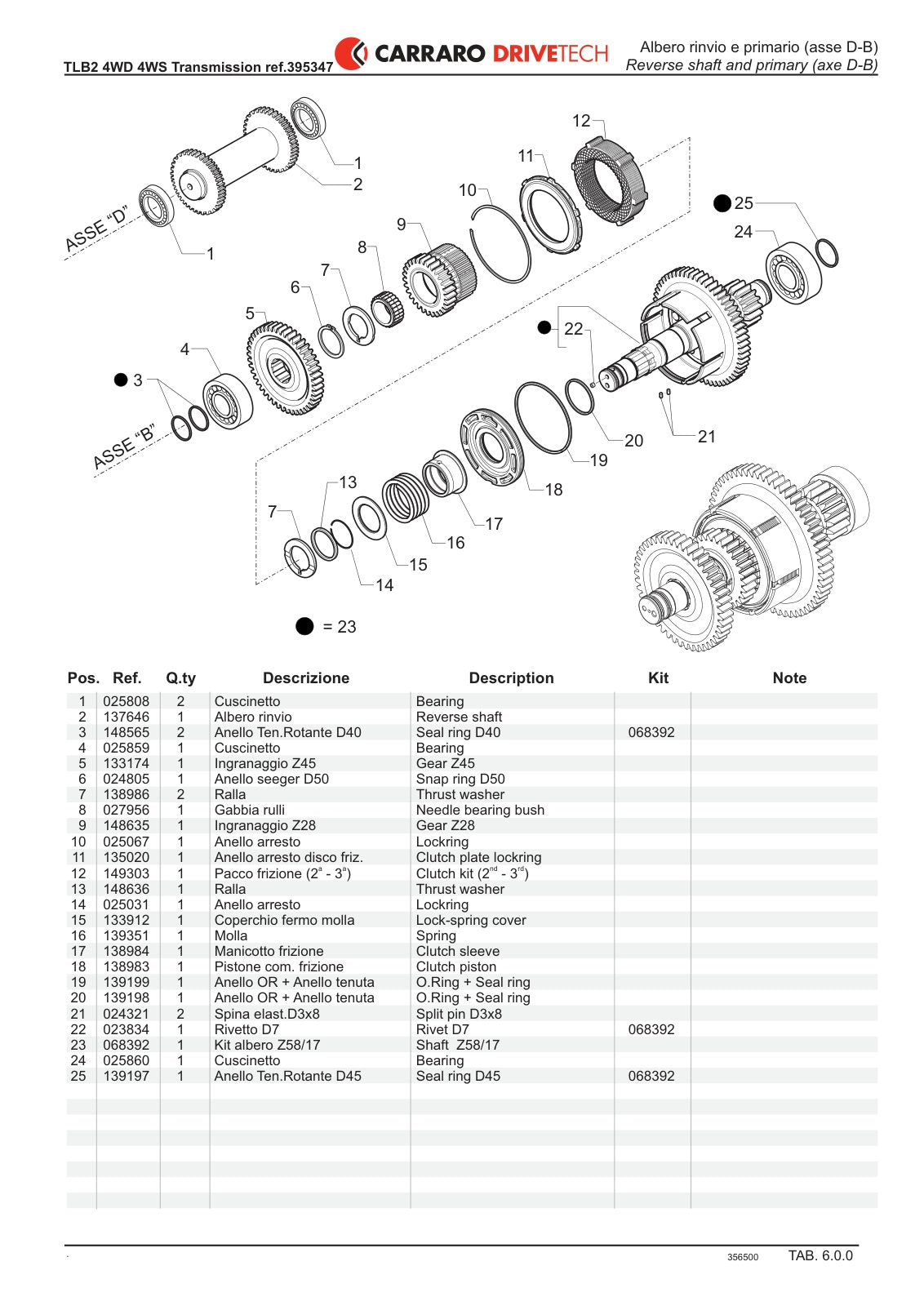 Carraro TLB2 Transmission Parts Catalog (Ref. 395347) – sample page 2