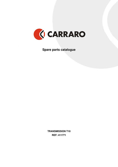 Carraro Transmission Parts Catalog (Ref. 411771) – cover