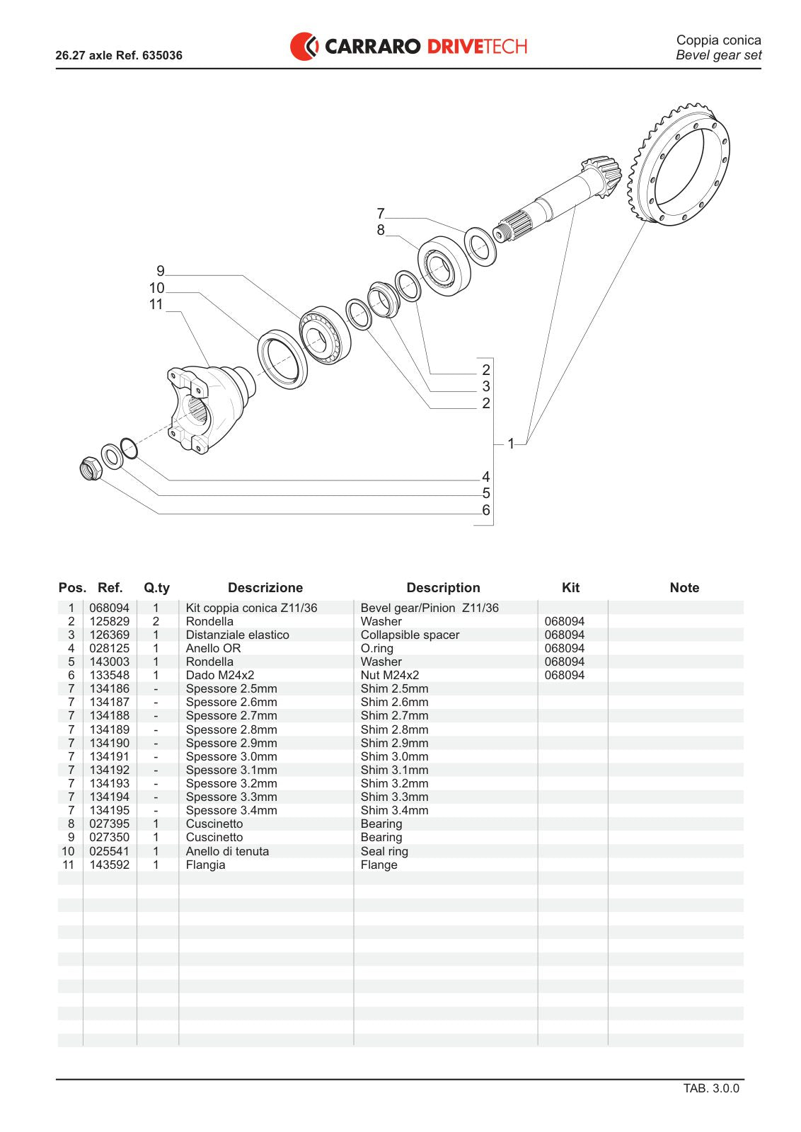Carraro 26.27M Axle Parts Catalog (Ref. 635036) – sample page 2