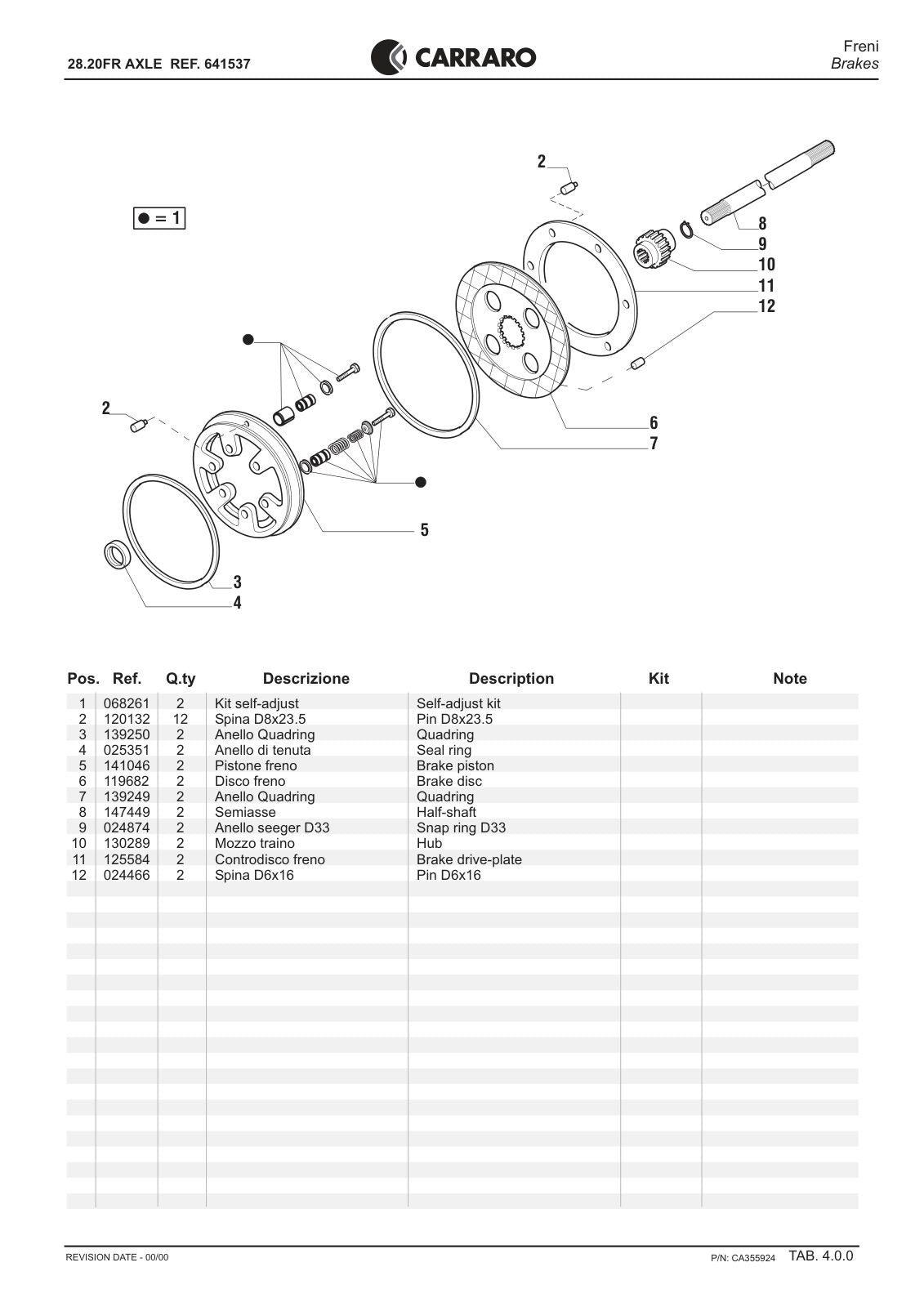 Carraro 28.20FR Axle Parts Catalog (Ref. 641537) – sample page 2