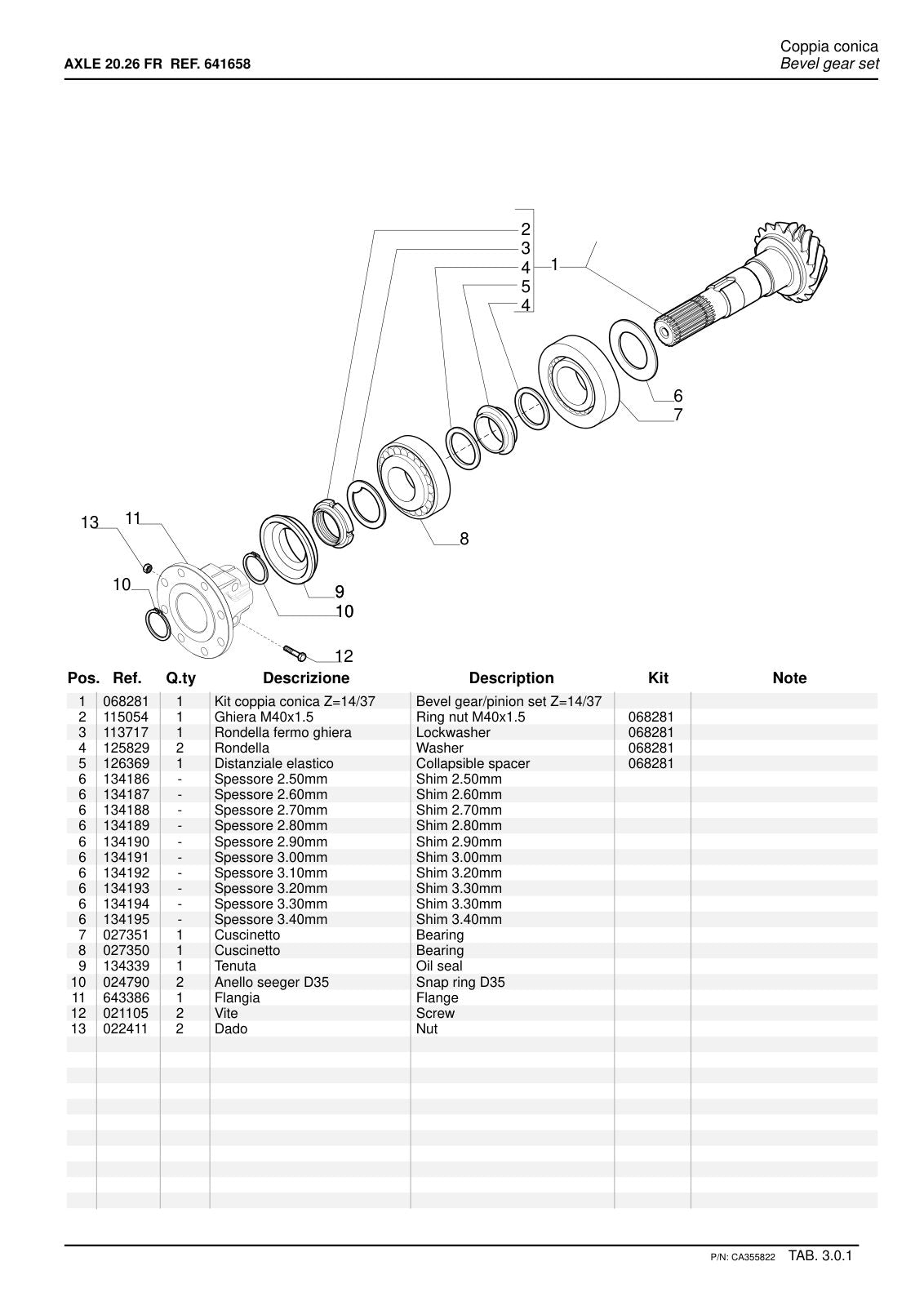 Carraro 20.26 FR Axle Parts Catalog (Ref. 641658) – sample page 2