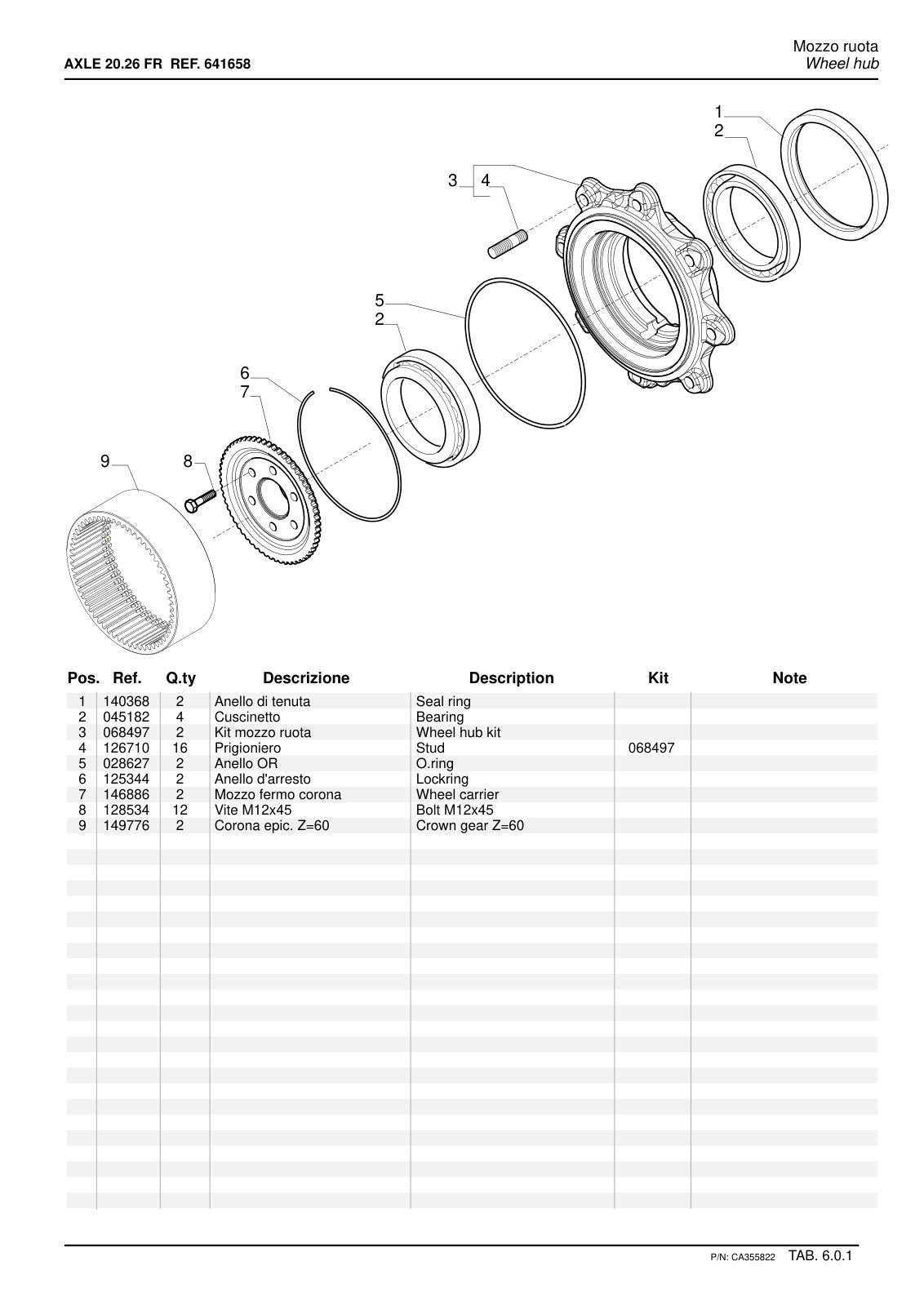 Carraro 20.26 FR Axle Parts Catalog (Ref. 641658) – sample page 3