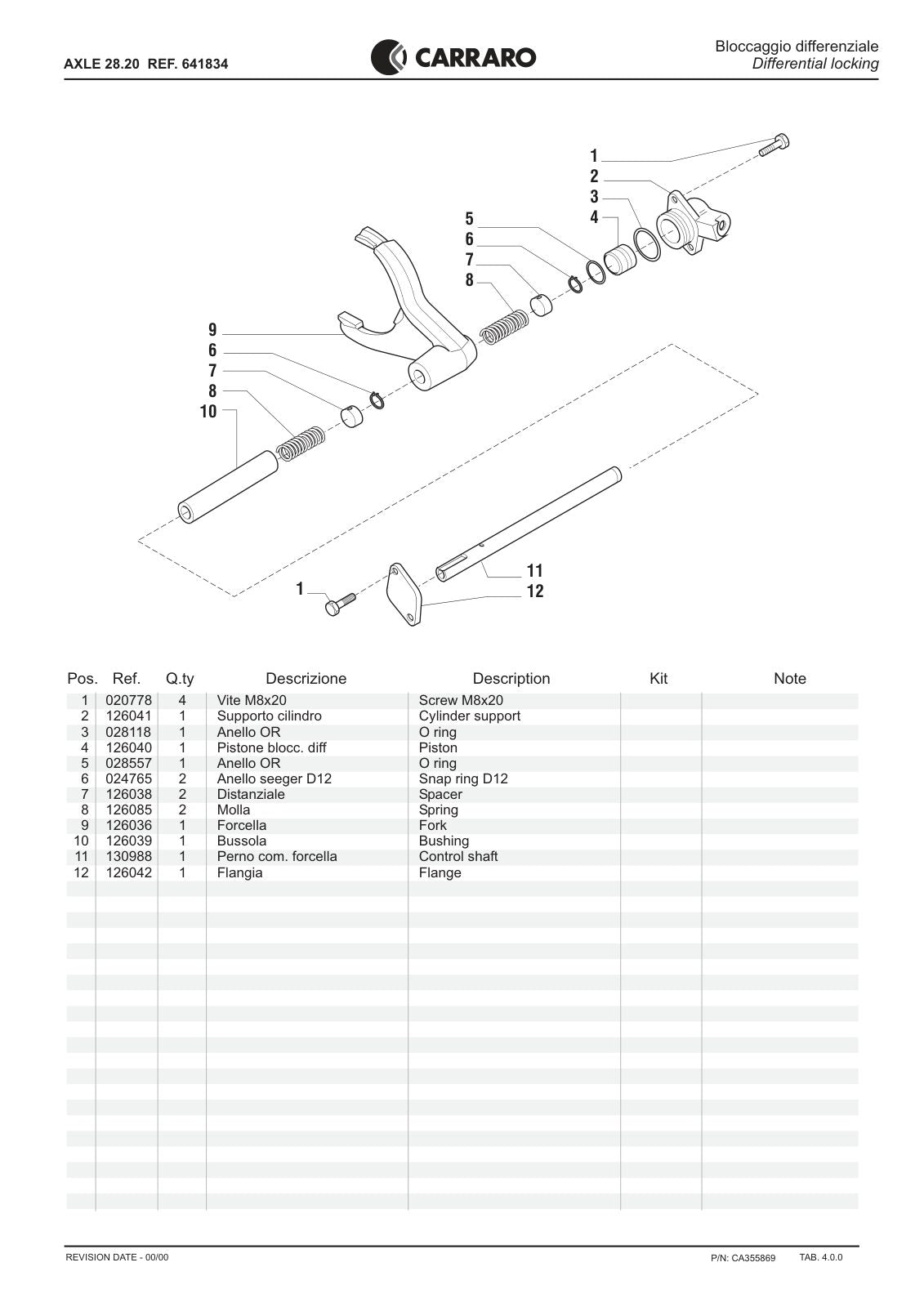 Carraro 28.20 Axle Parts Catalog (Ref. 641834) – sample page 2