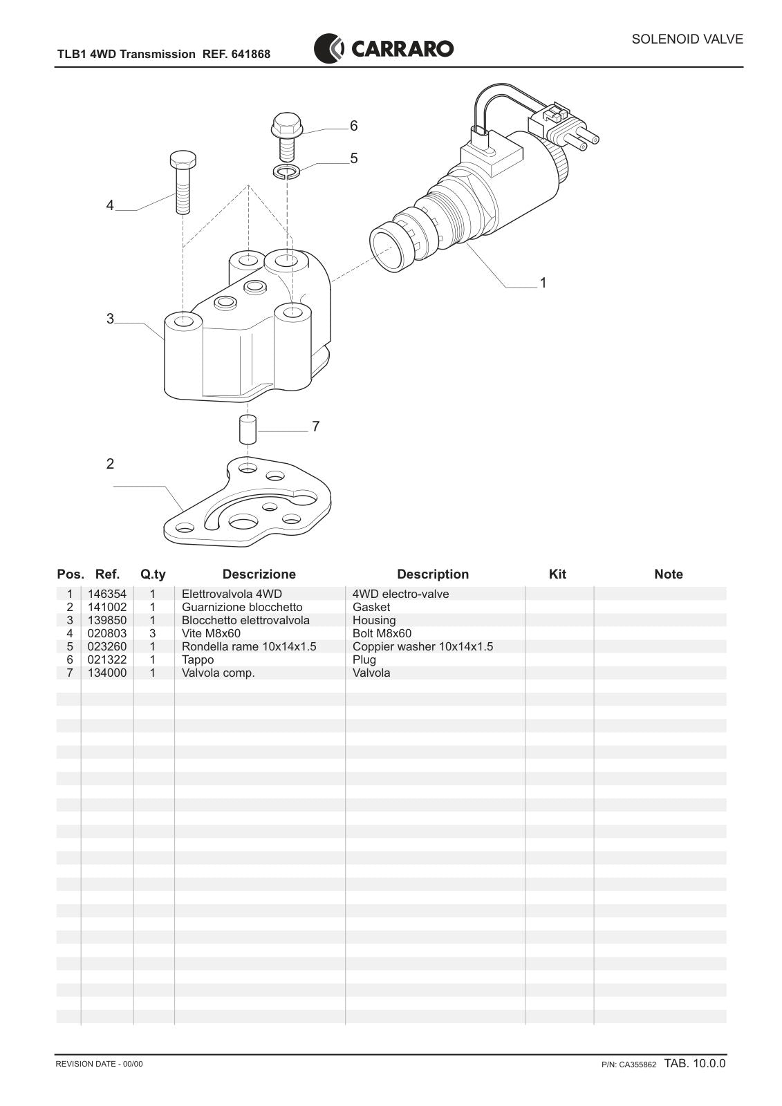 Carraro TLB1 Transmission Parts Catalog (Ref. 641868) – sample page 3