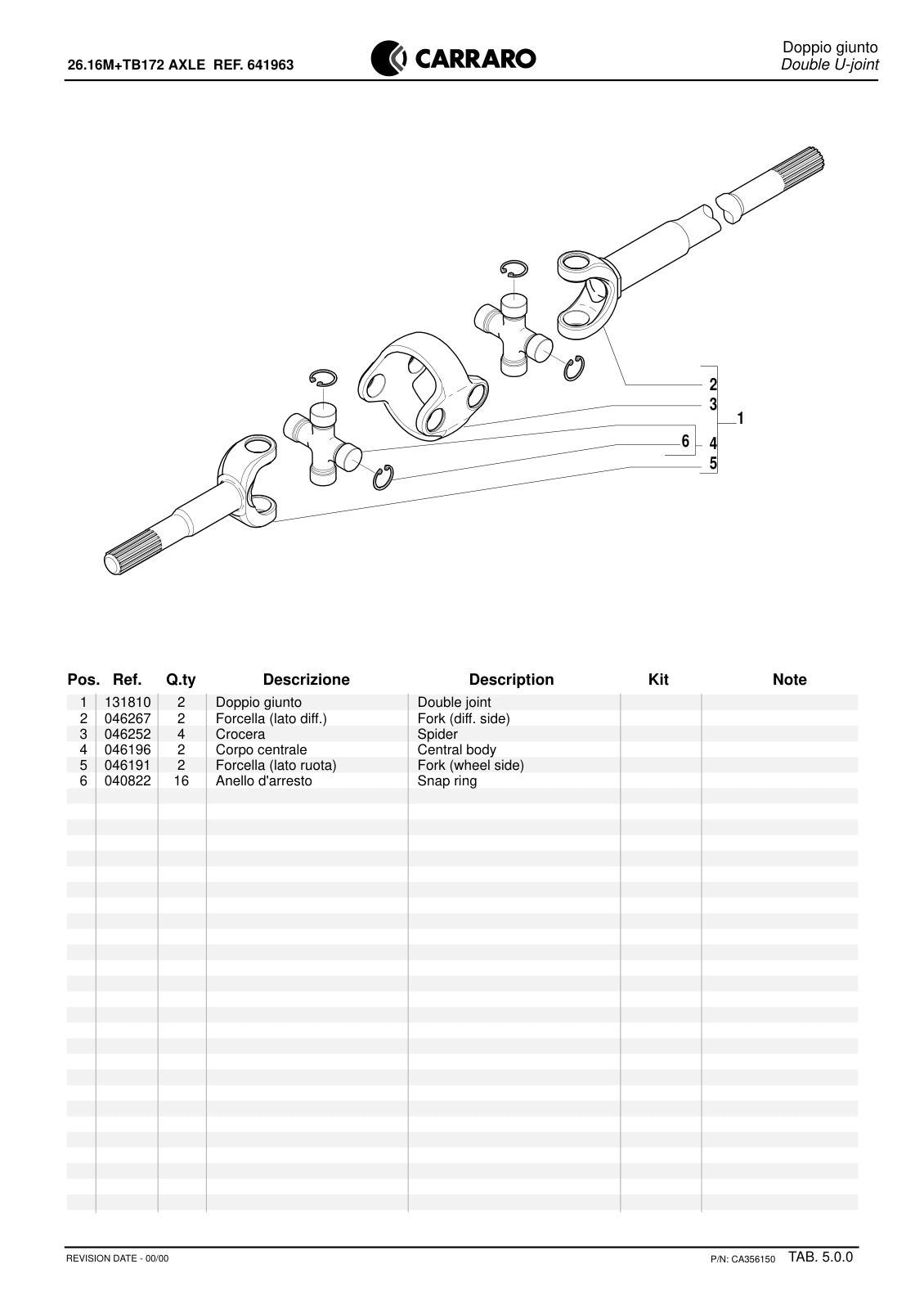 Carraro 26.16M + TB172 Axle with Transfer Box Parts Catalog (Ref. 641963) – sample page 2