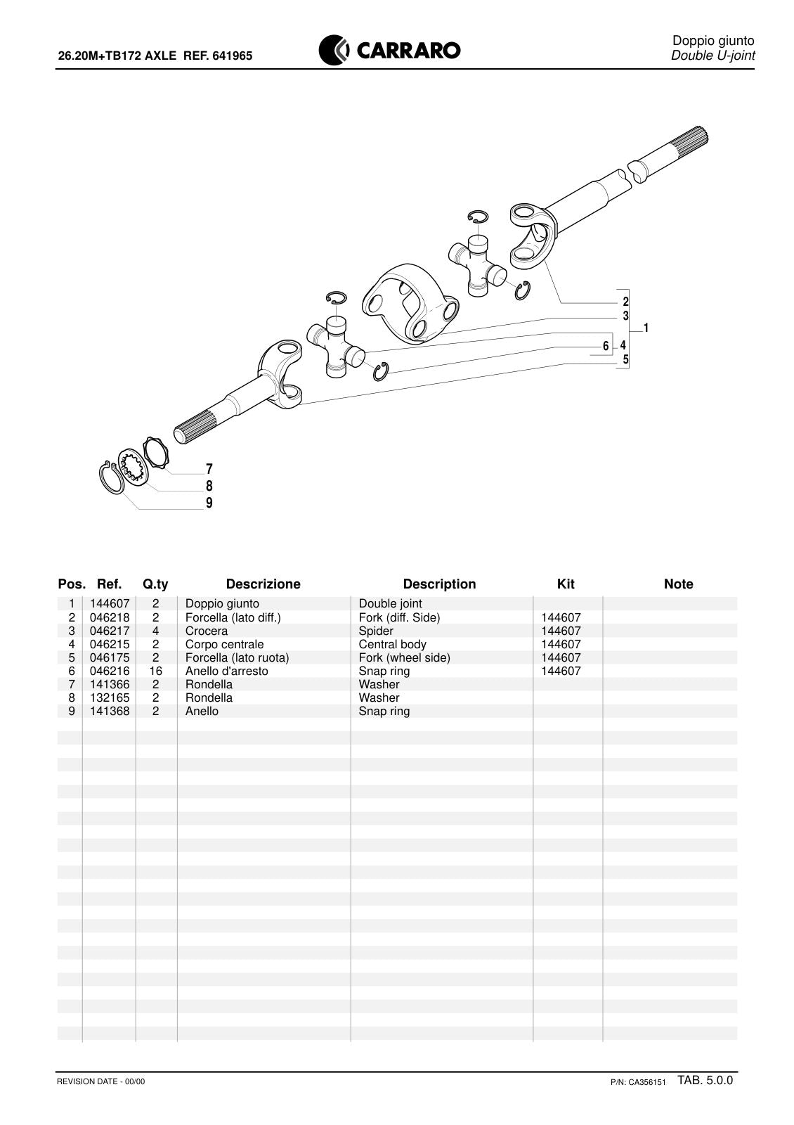 Carraro 26.20M + TB172 Axle with Transfer Box Parts Catalog (Ref. 641965) – sample page 2