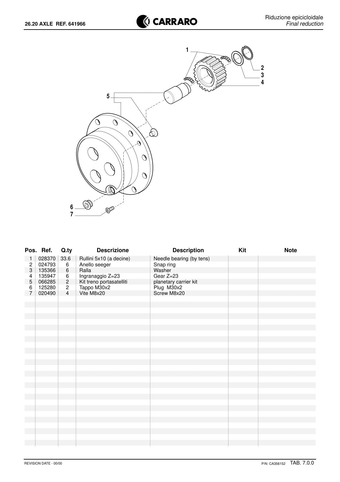 Carraro 26.20 Axle Parts Catalog (Ref. 641966) – sample page 3