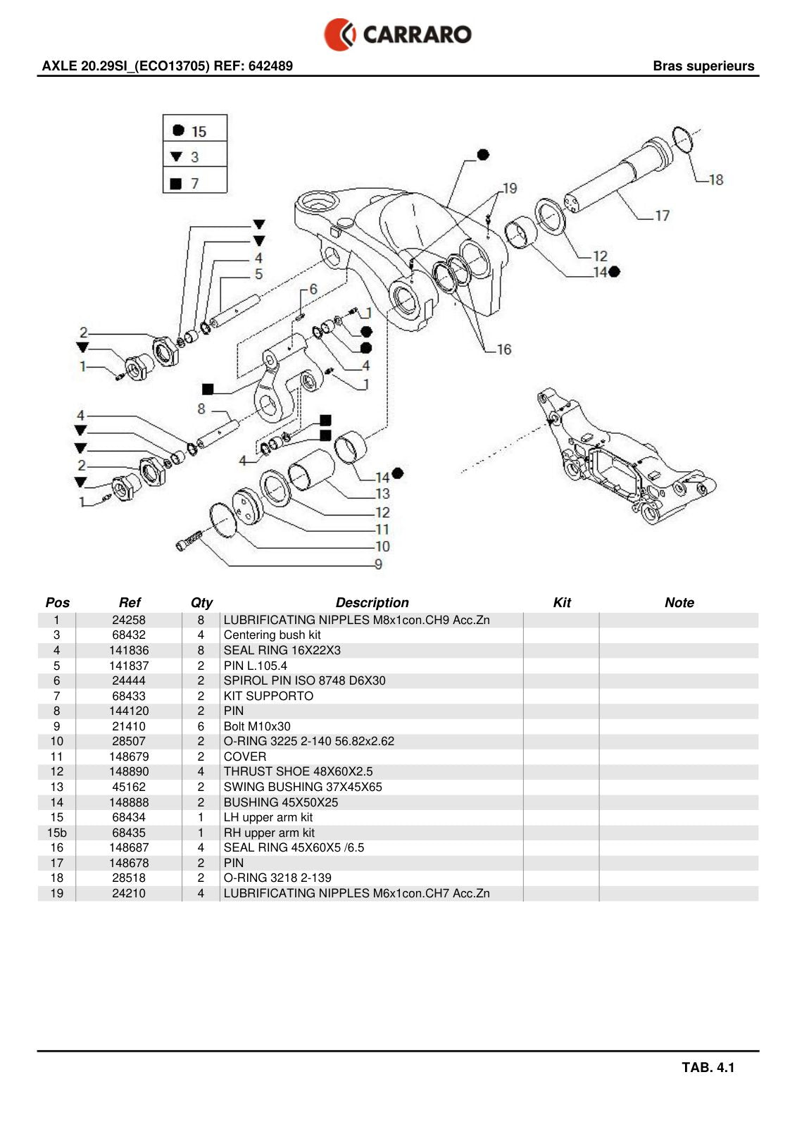 Carraro 20.29SI Axle Parts Catalog (Ref. 642489) – sample page 2