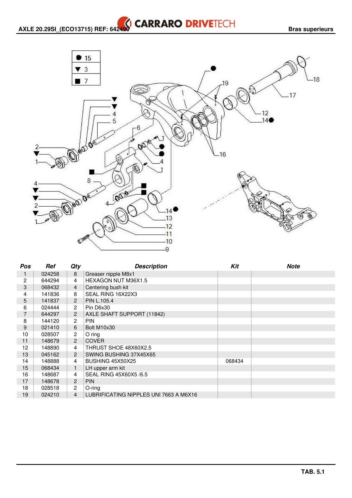Carraro 20.29SI Axle Parts Catalog (Ref. 642490) – sample page 2