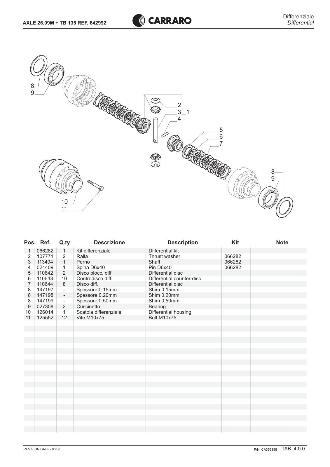 Carraro 26.09M + TB 135 Axle with Transfer Box Parts Catalog (Ref. 642992) – sample page 2