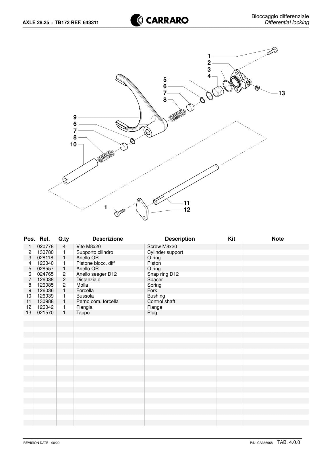 Carraro 28.25 + TB172 Axle with Transfer Box Parts Catalog (Ref. 643311) – sample page 2