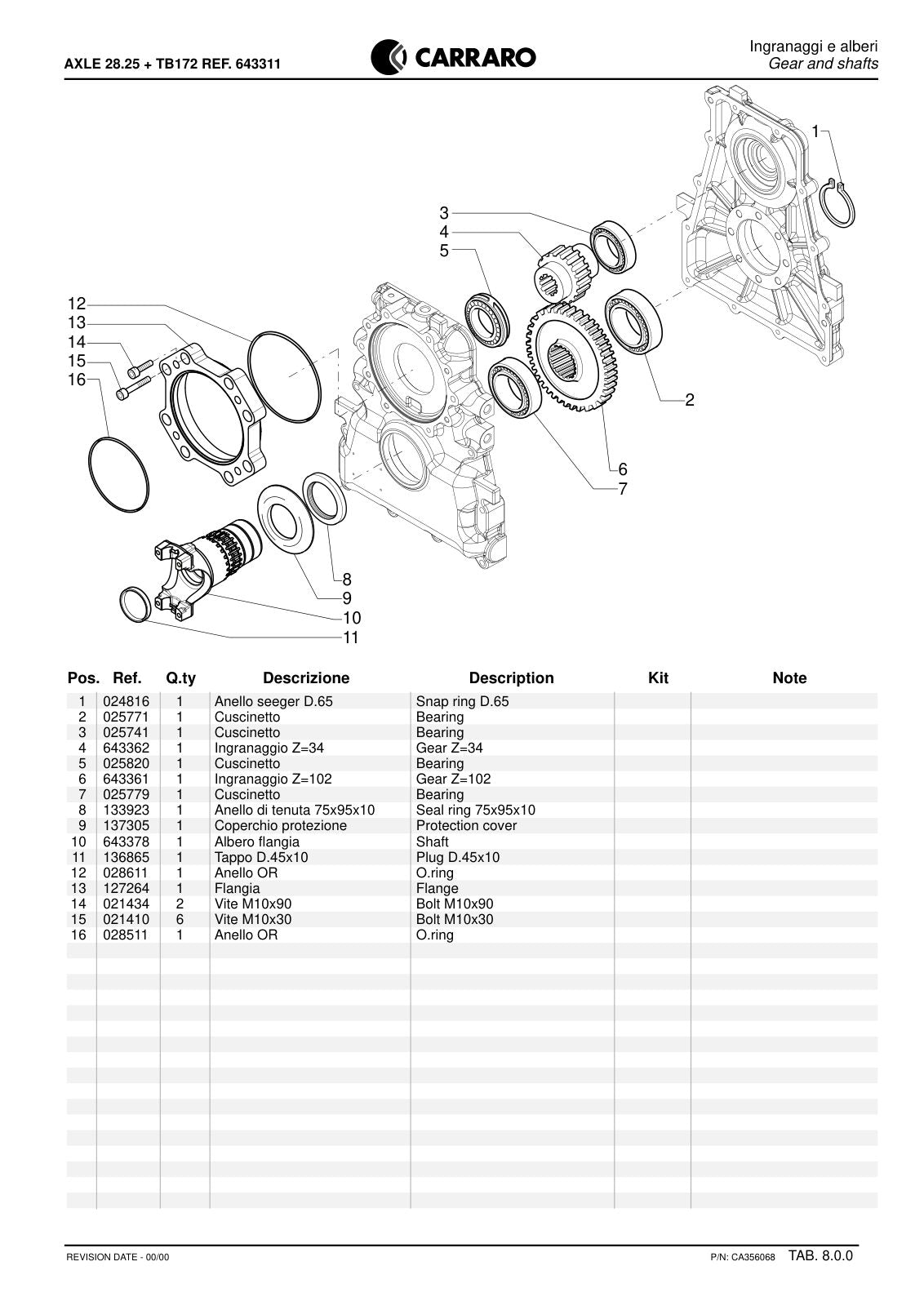 Carraro 28.25 + TB172 Axle with Transfer Box Parts Catalog (Ref. 643311) – sample page 3