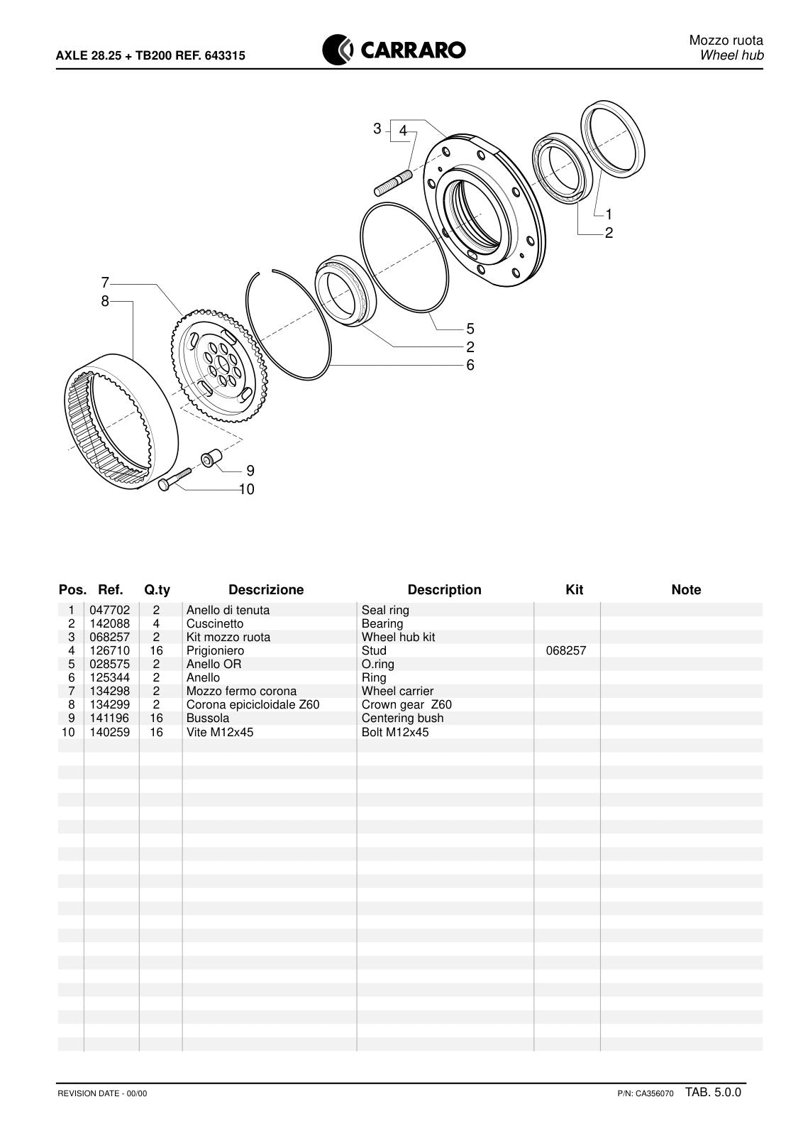 Carraro 28.25 + TB200 Axle with Transfer Box Parts Catalog (Ref. 643315) – sample page 2