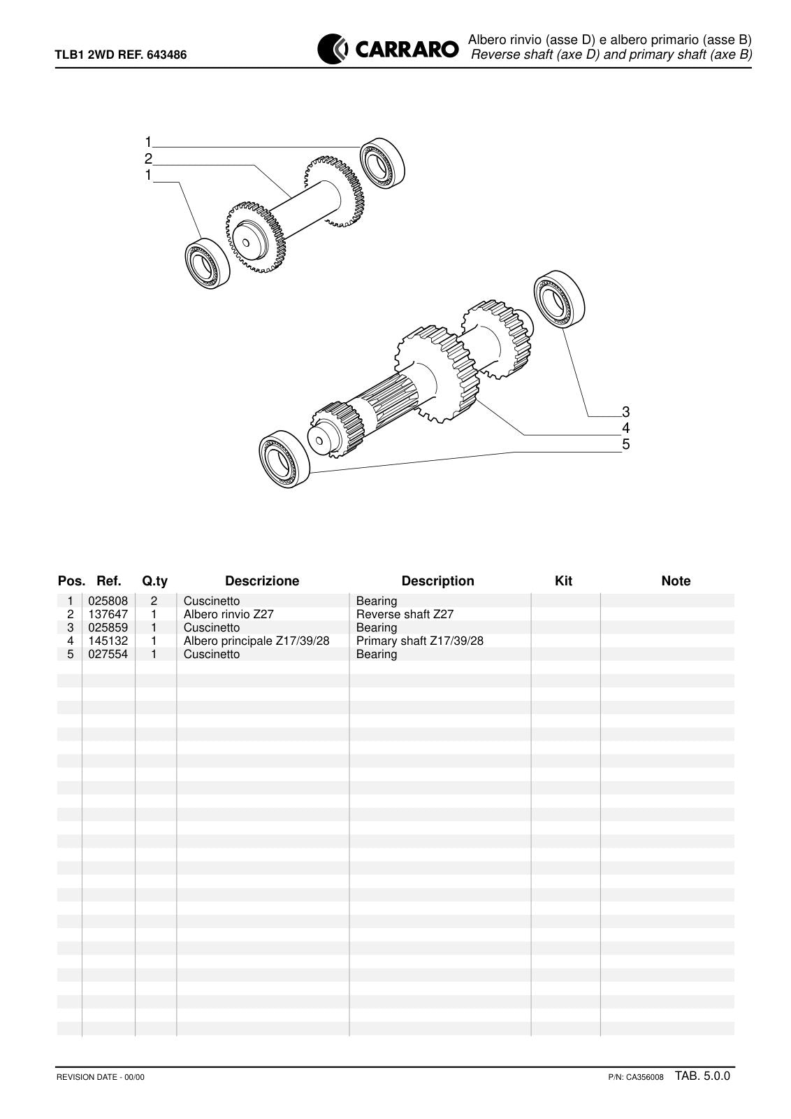 Carraro TLB1 Transmission Parts Catalog (Ref. 643486) – sample page 2
