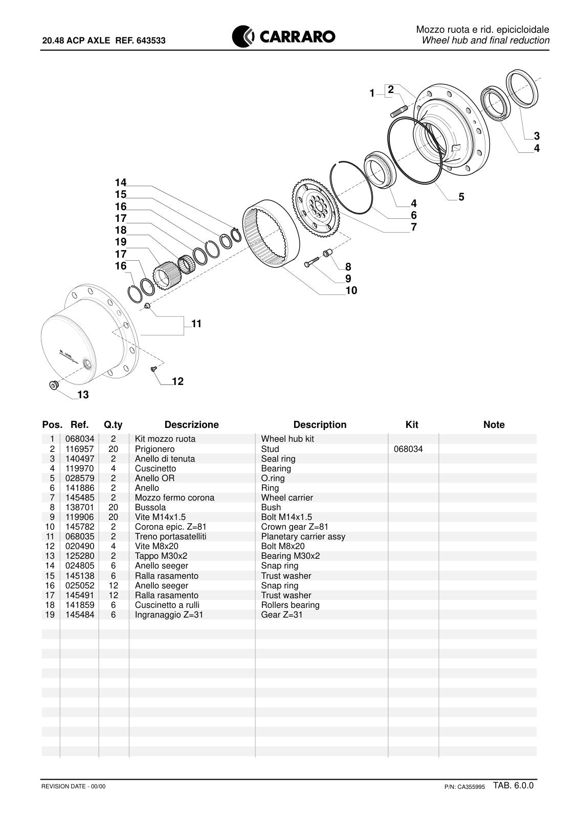 Carraro 20.48 Axle Parts Catalog (Ref. 643533) – sample page 3