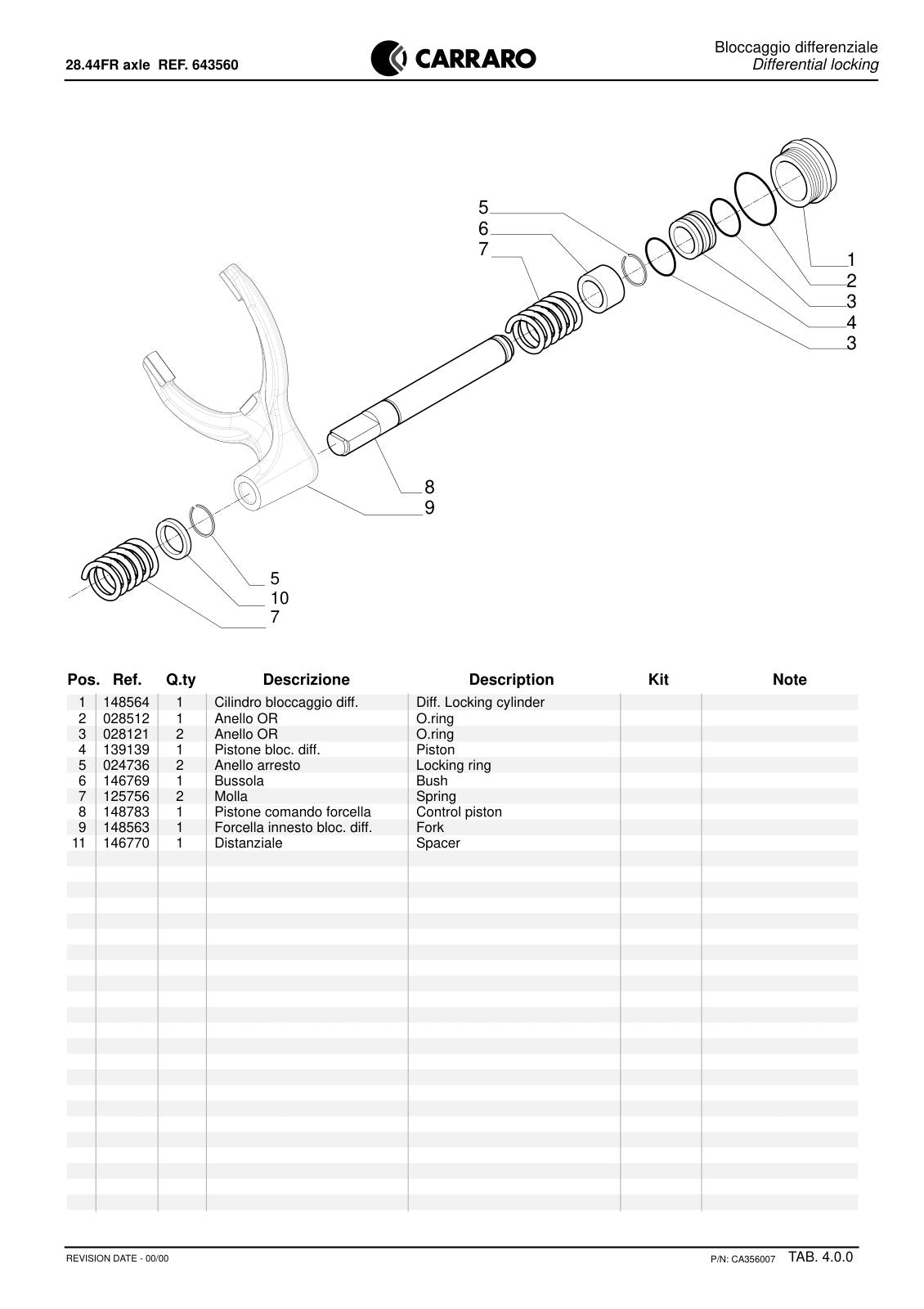Carraro 28.44FR Axle Parts Catalog (Ref. 643560, Old Version) – sample page 2